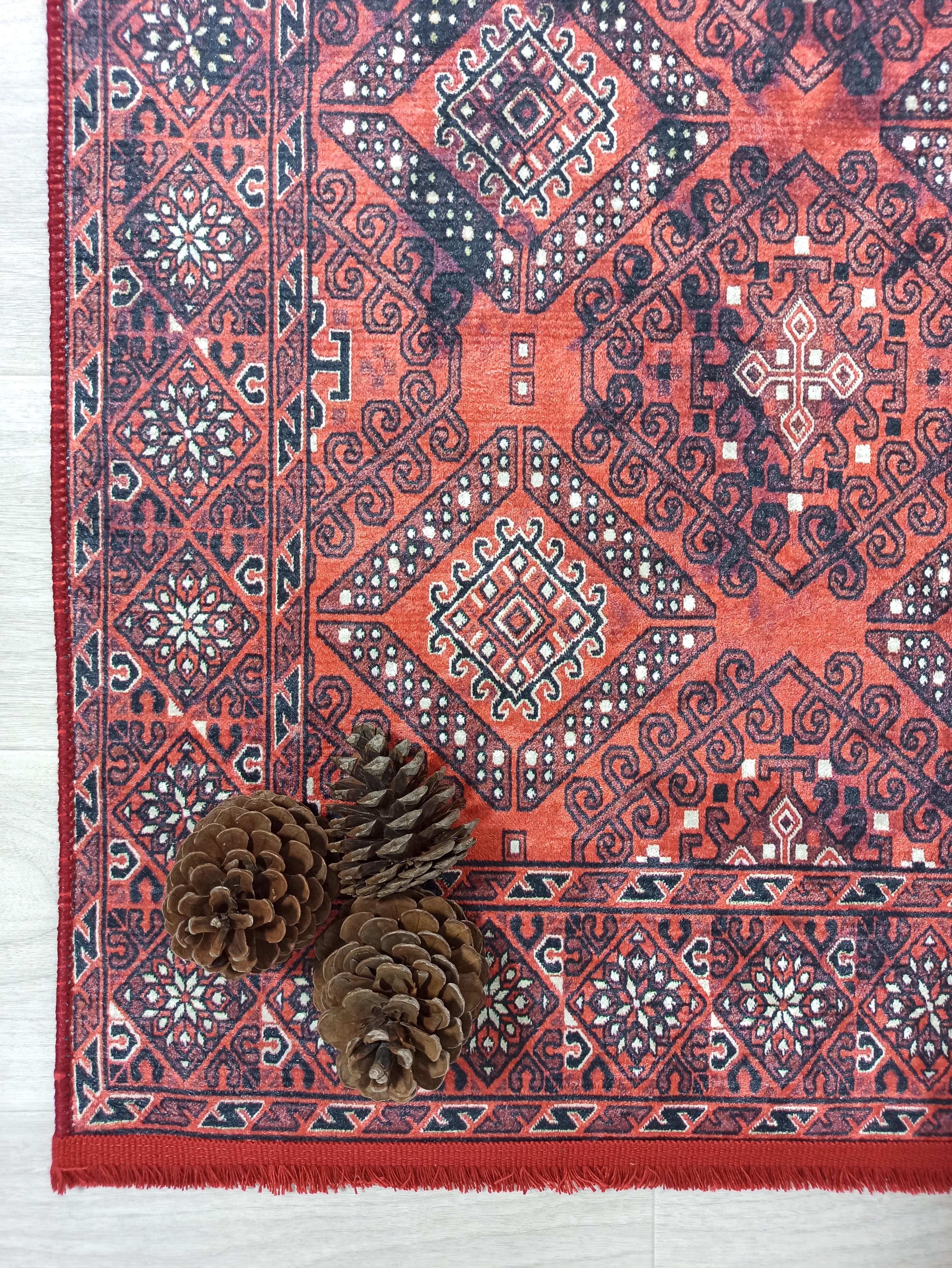 Red Turkish Vintage Runner Area Rug