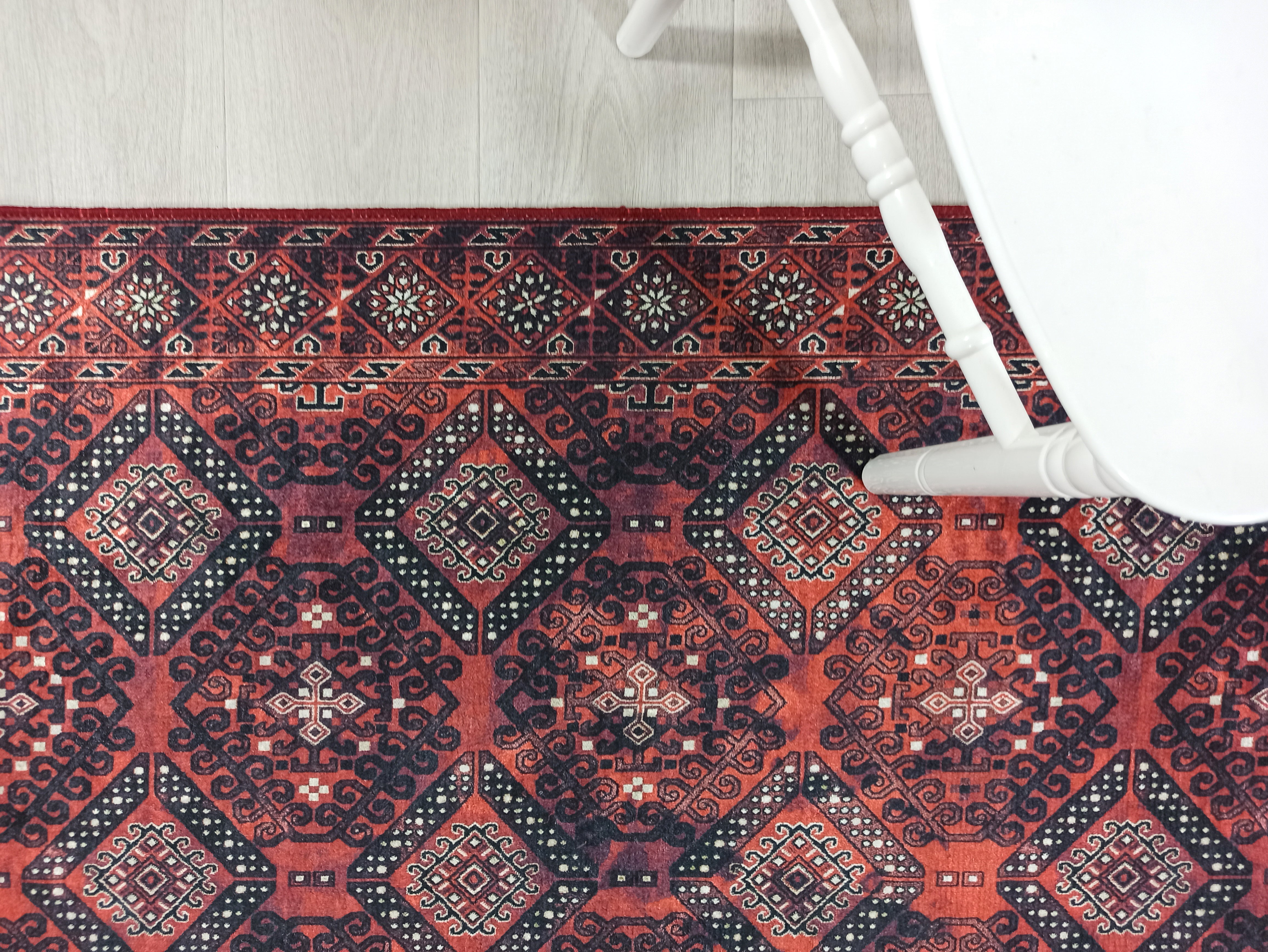 Red Turkish Vintage Runner Area Rug