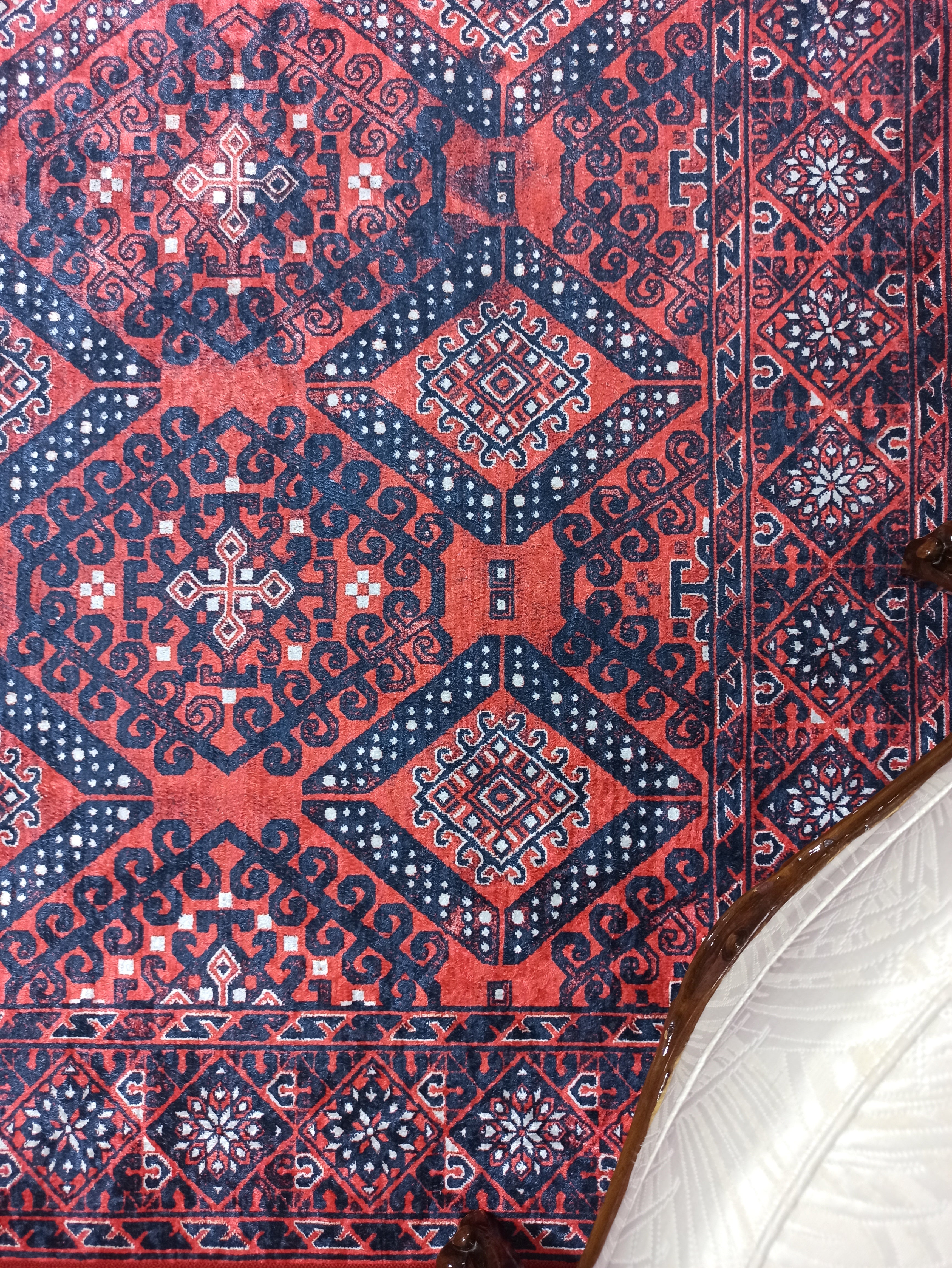 Ramsa Rug Red Navy Blue Turkish Area Rug