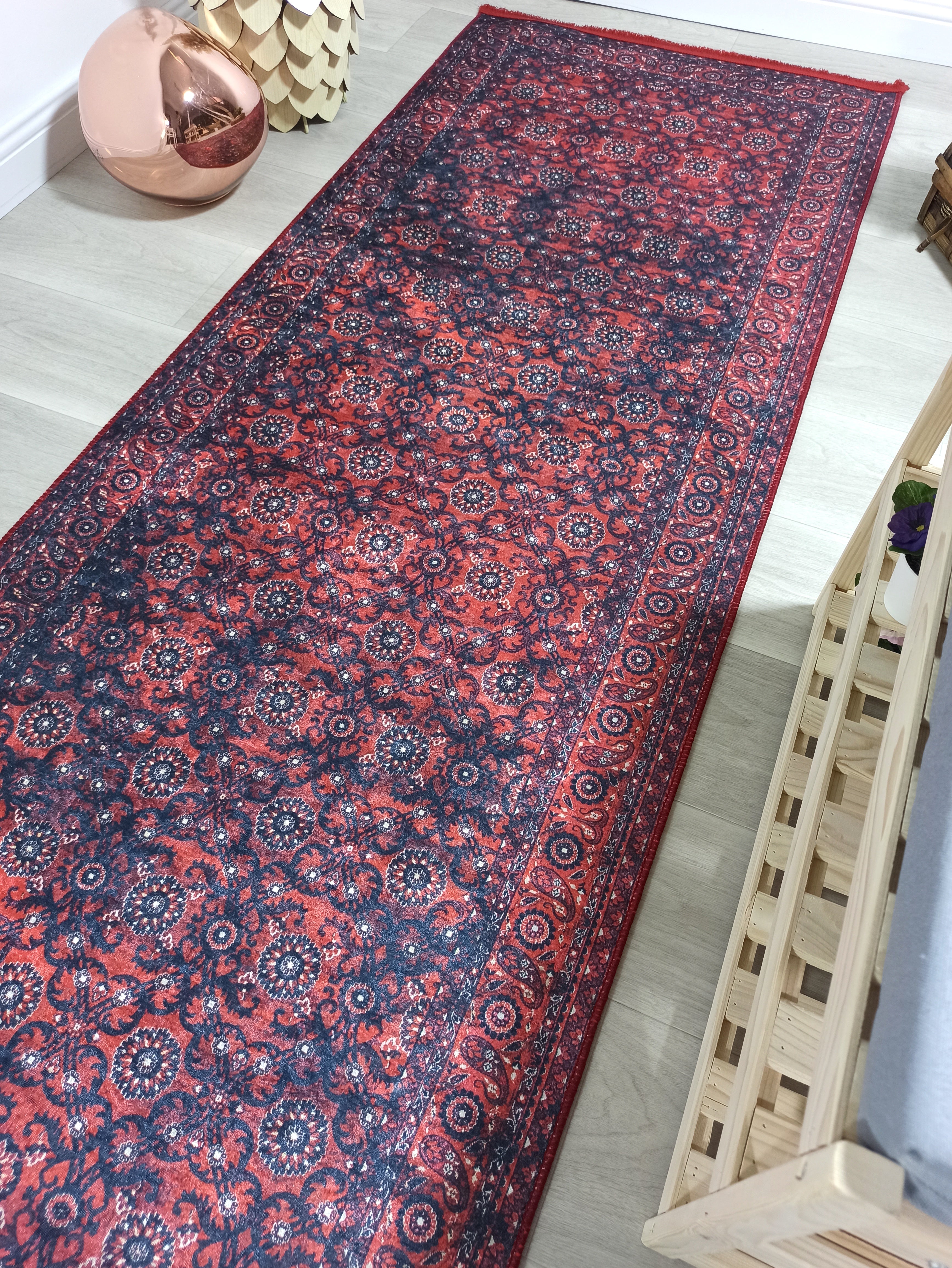 Red Persian Heriz Vintage Style Runner & Rug