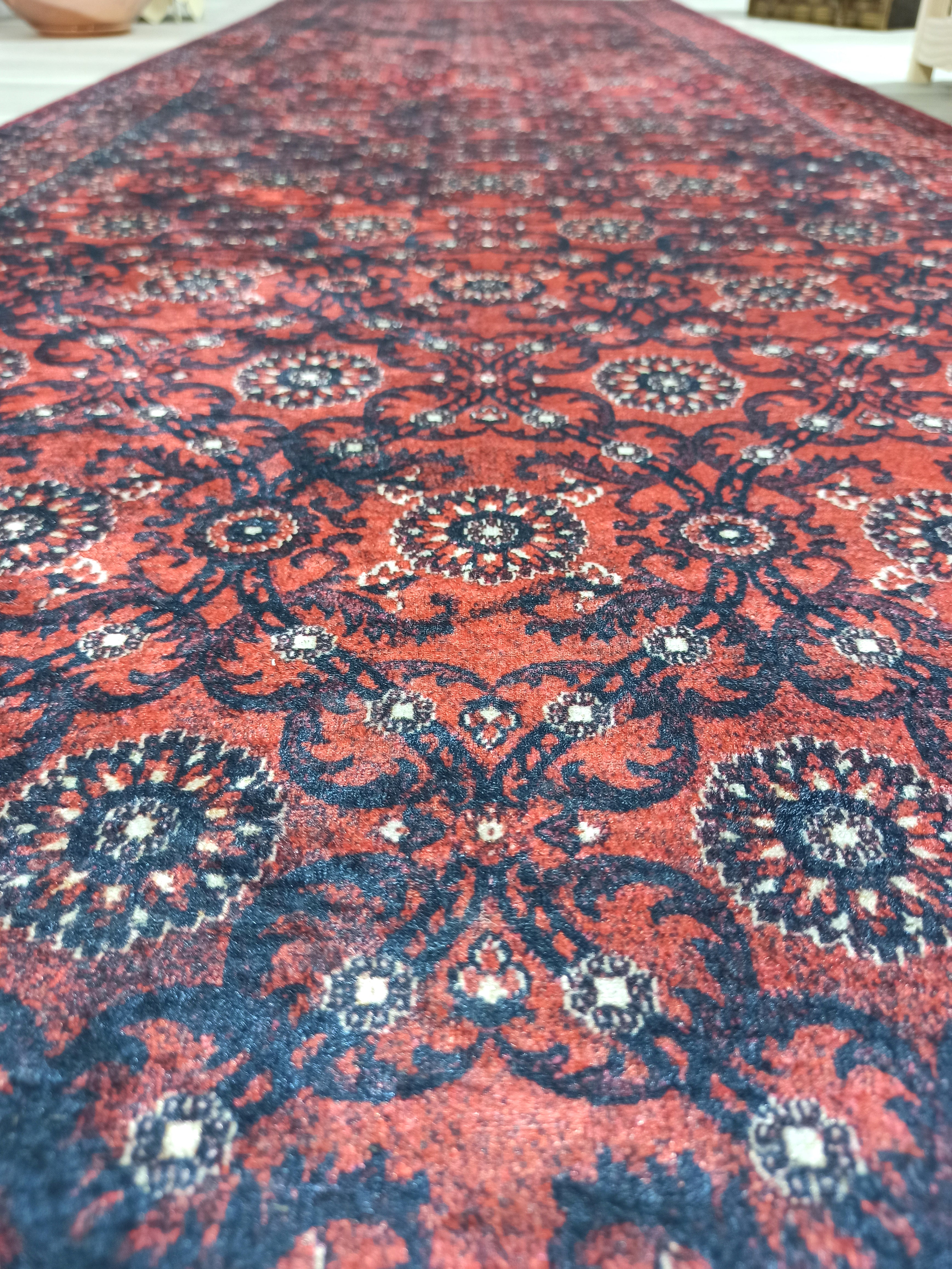 Red Persian Heriz Vintage Style Runner & Rug