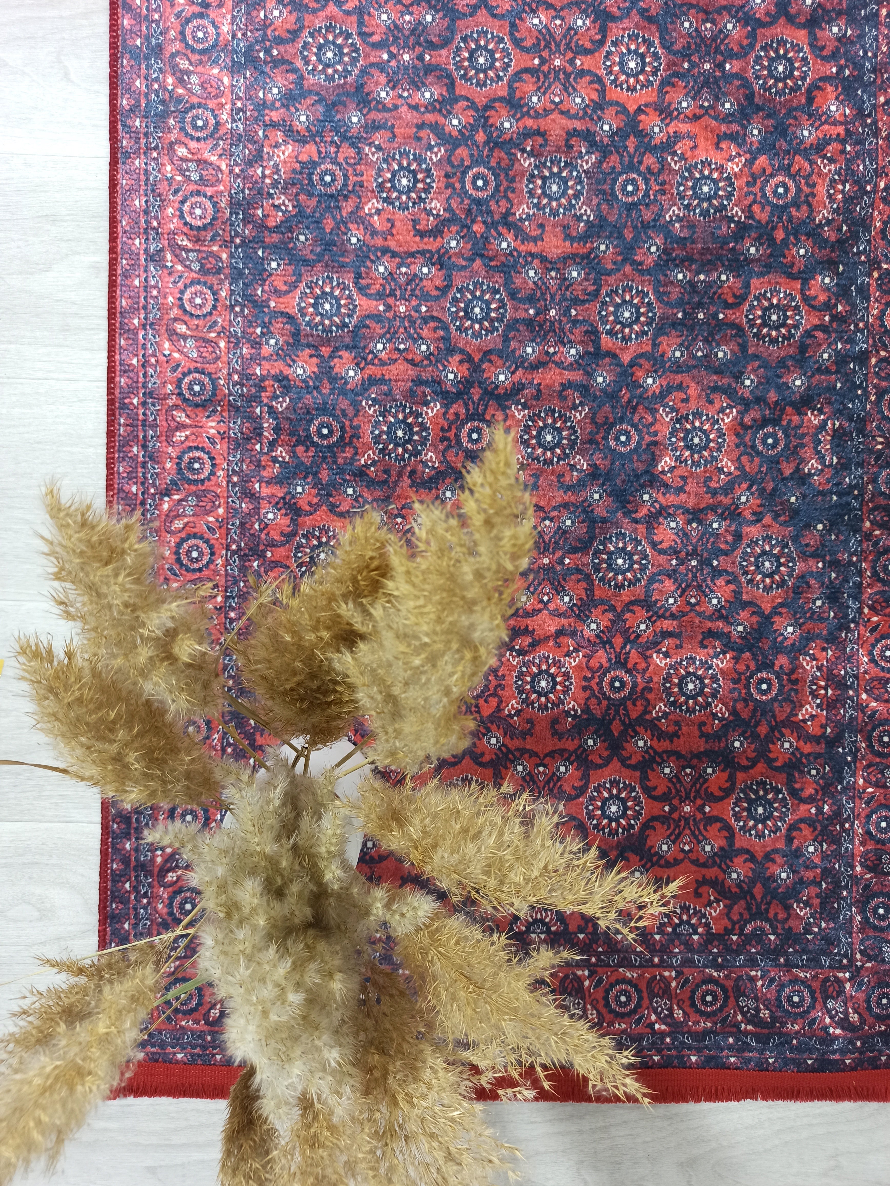 Red Persian Heriz Vintage Style Runner & Rug