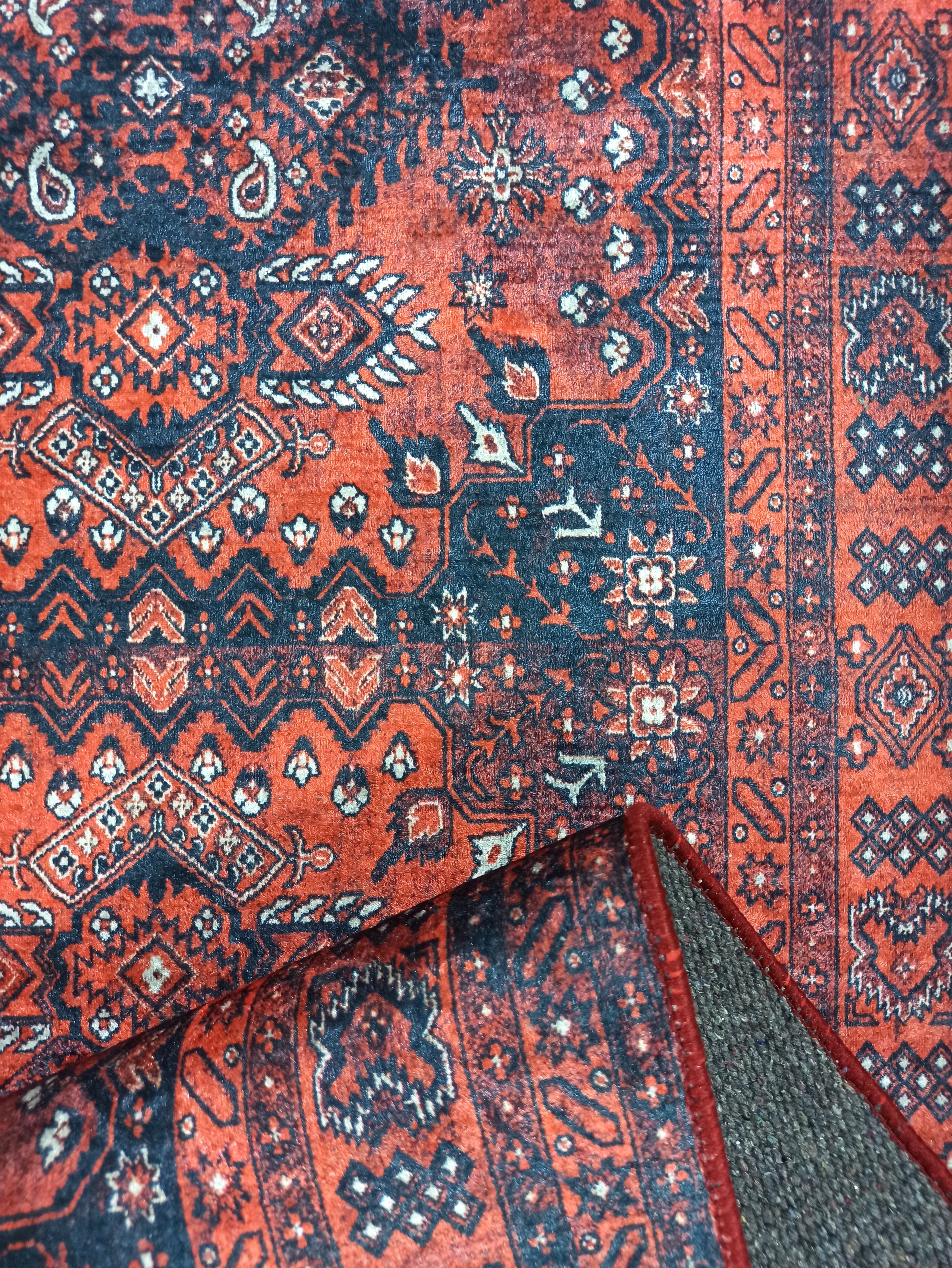 Turkish Central Medallion Burgundy Claret Red Rug