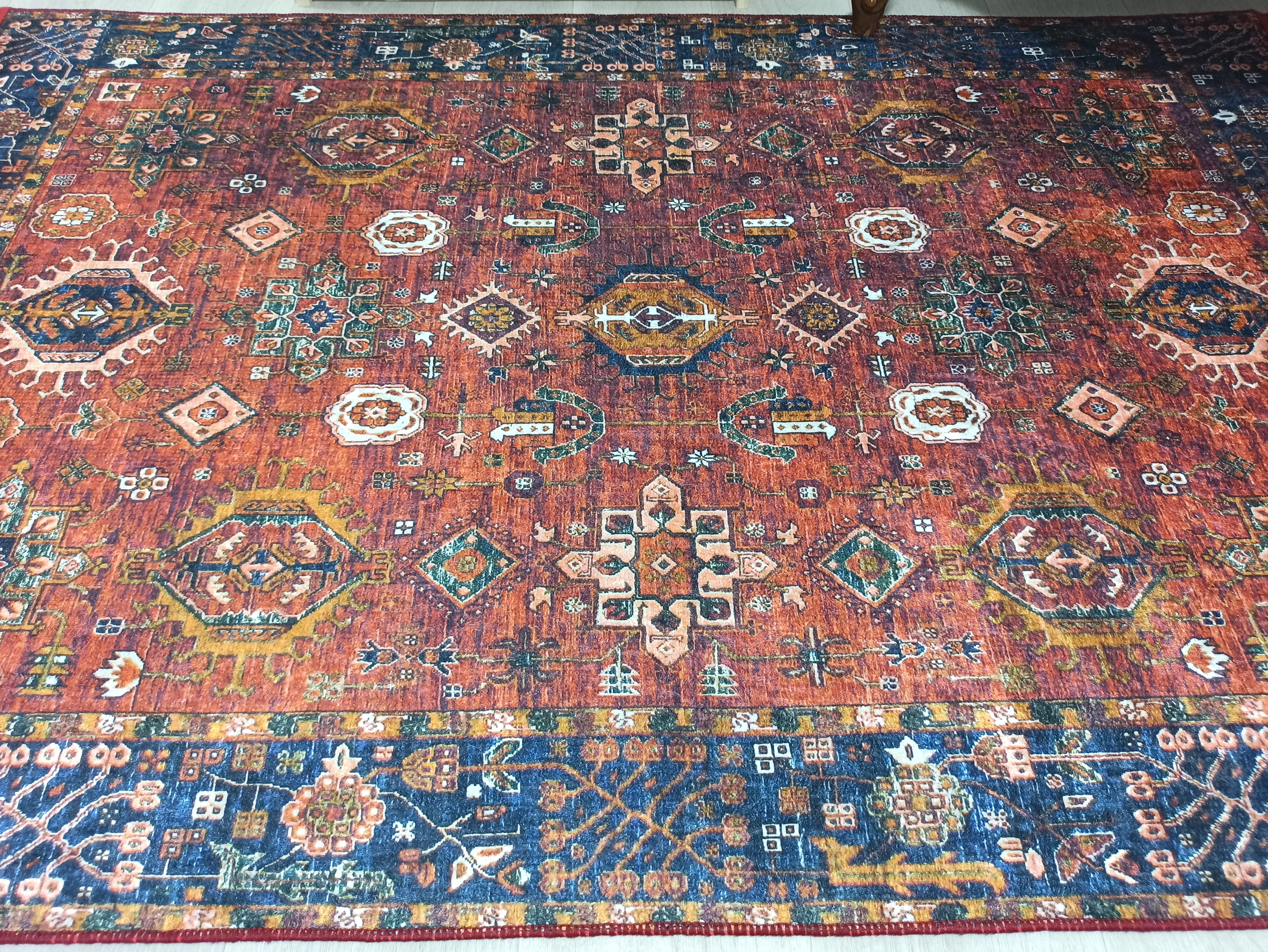 Red Turkish Vintage Traditional Carpet Modern Floor Decor Rug