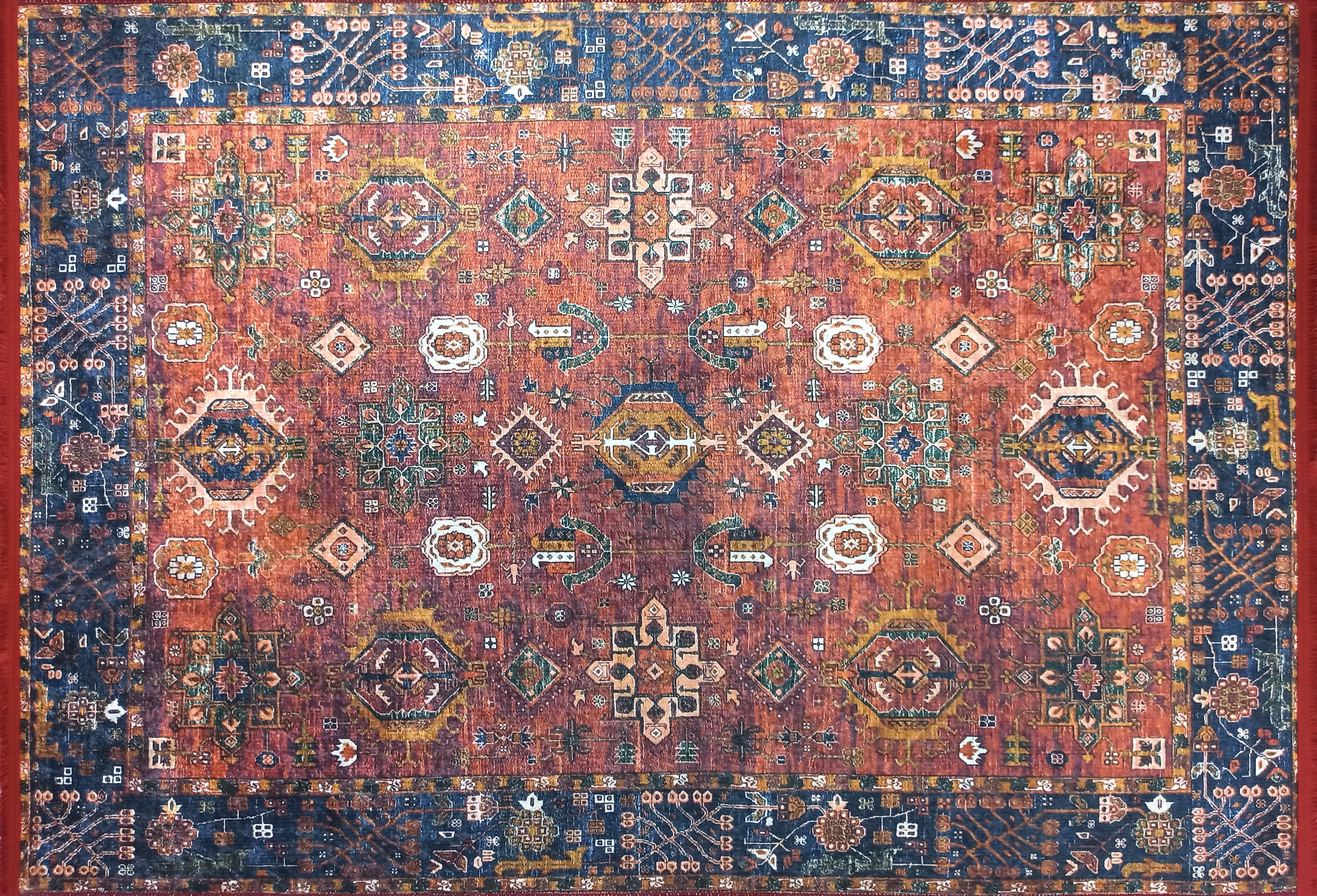 Red Turkish Vintage Traditional Carpet Modern Floor Decor Rug