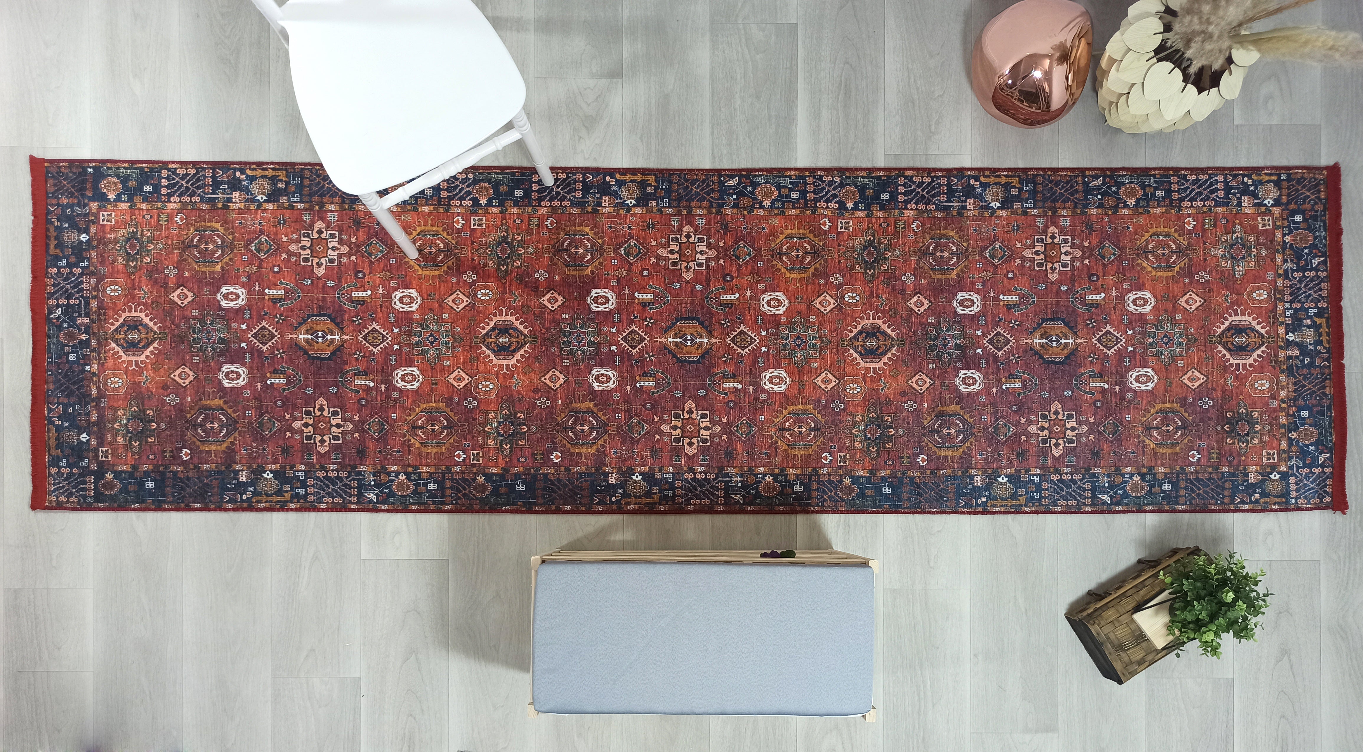 Red Turkish Vintage Traditional Carpet Modern Floor Decor Rug