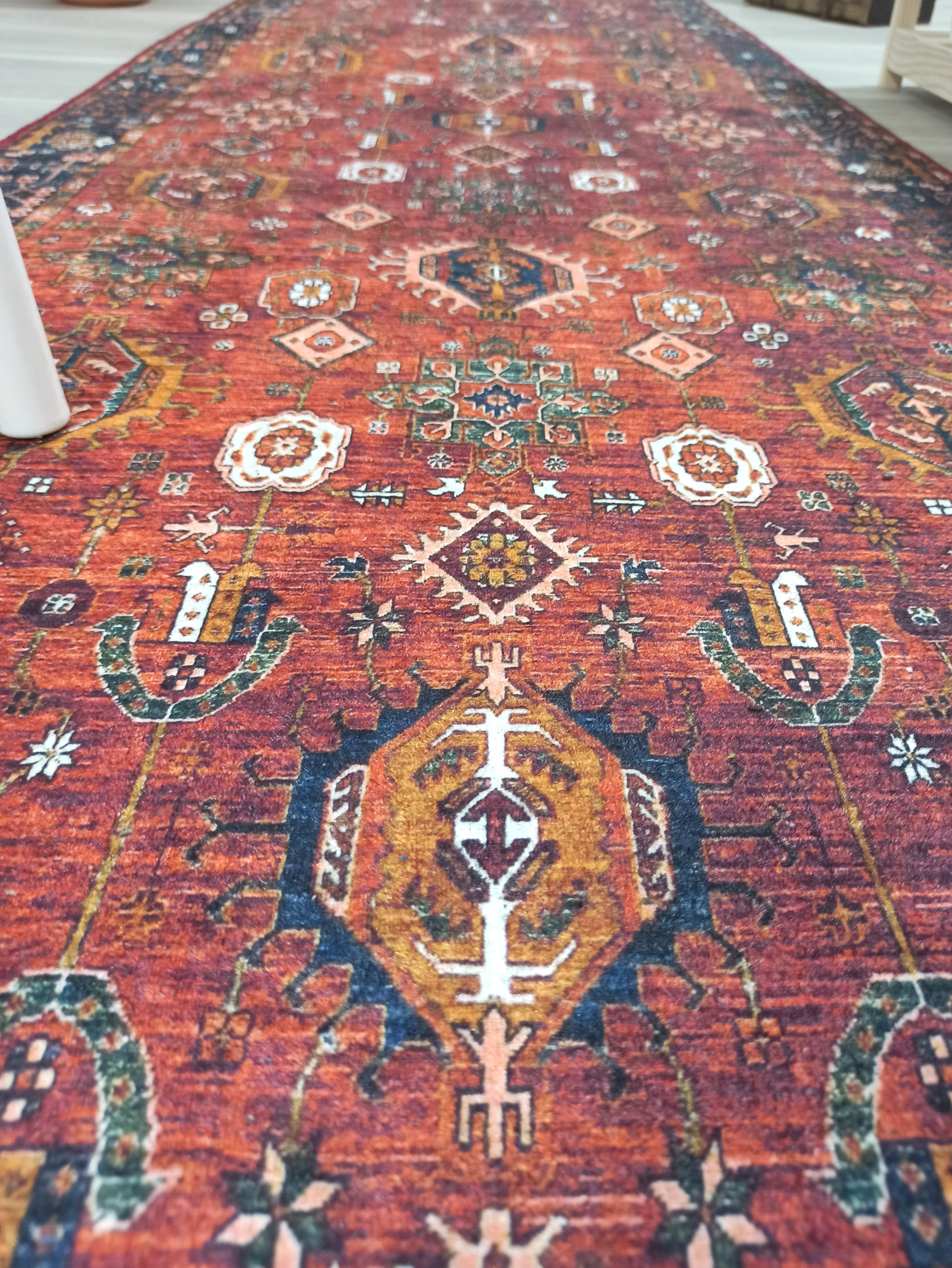 Red Turkish Vintage Traditional Carpet Modern Floor Decor Rug