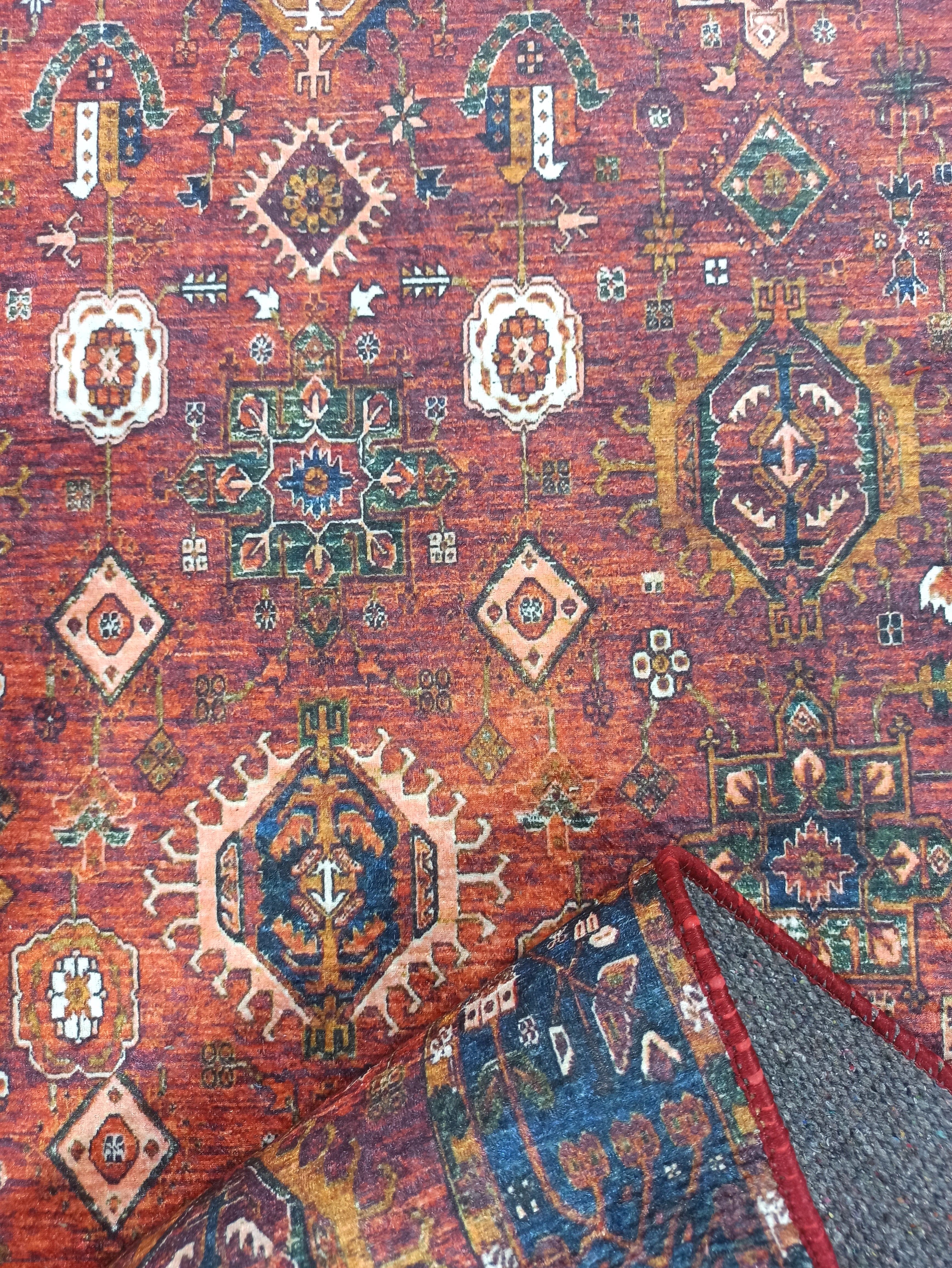 Red Turkish Vintage Traditional Carpet Modern Floor Decor Rug