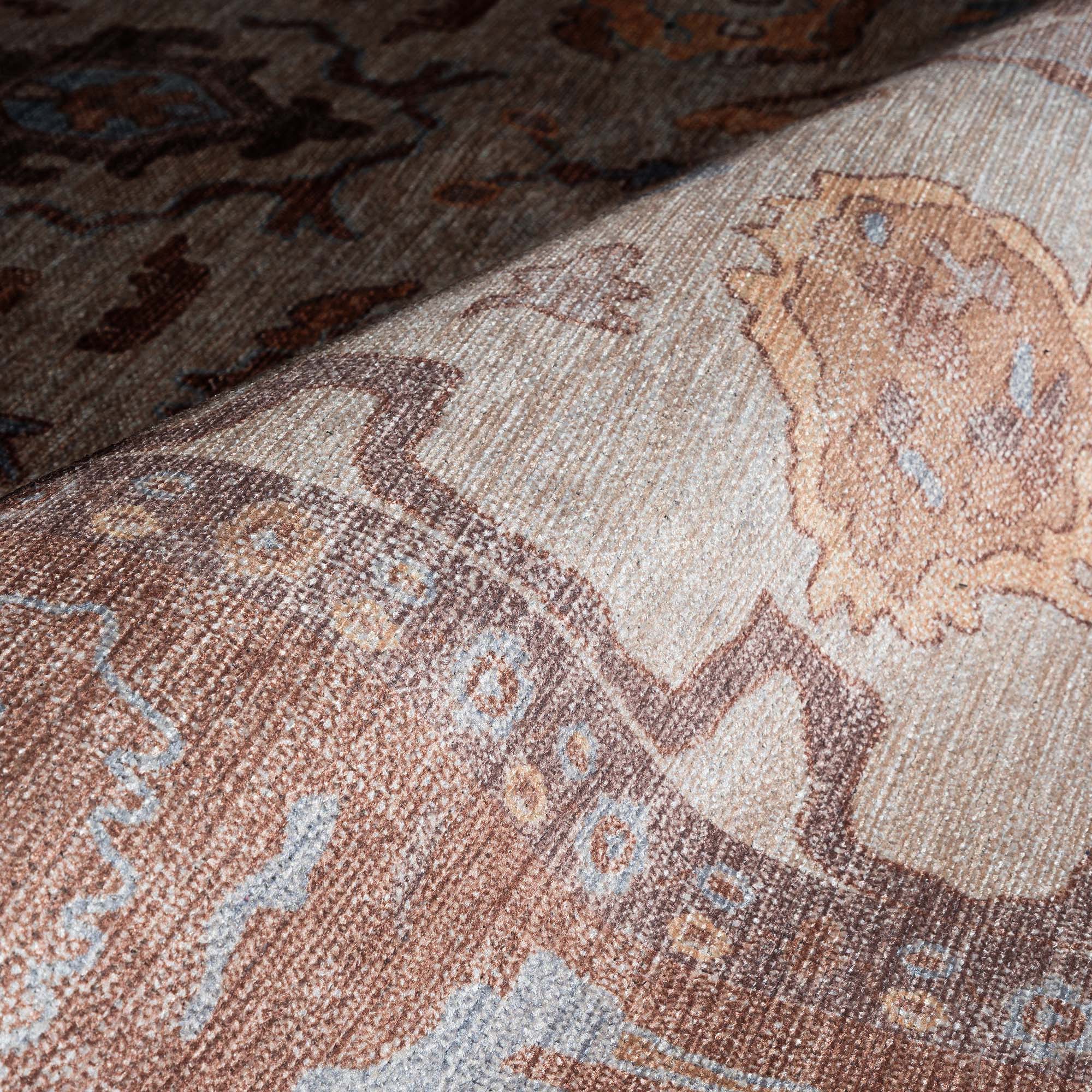 Anais Boho Brown Ivory Modern Oushak Rug