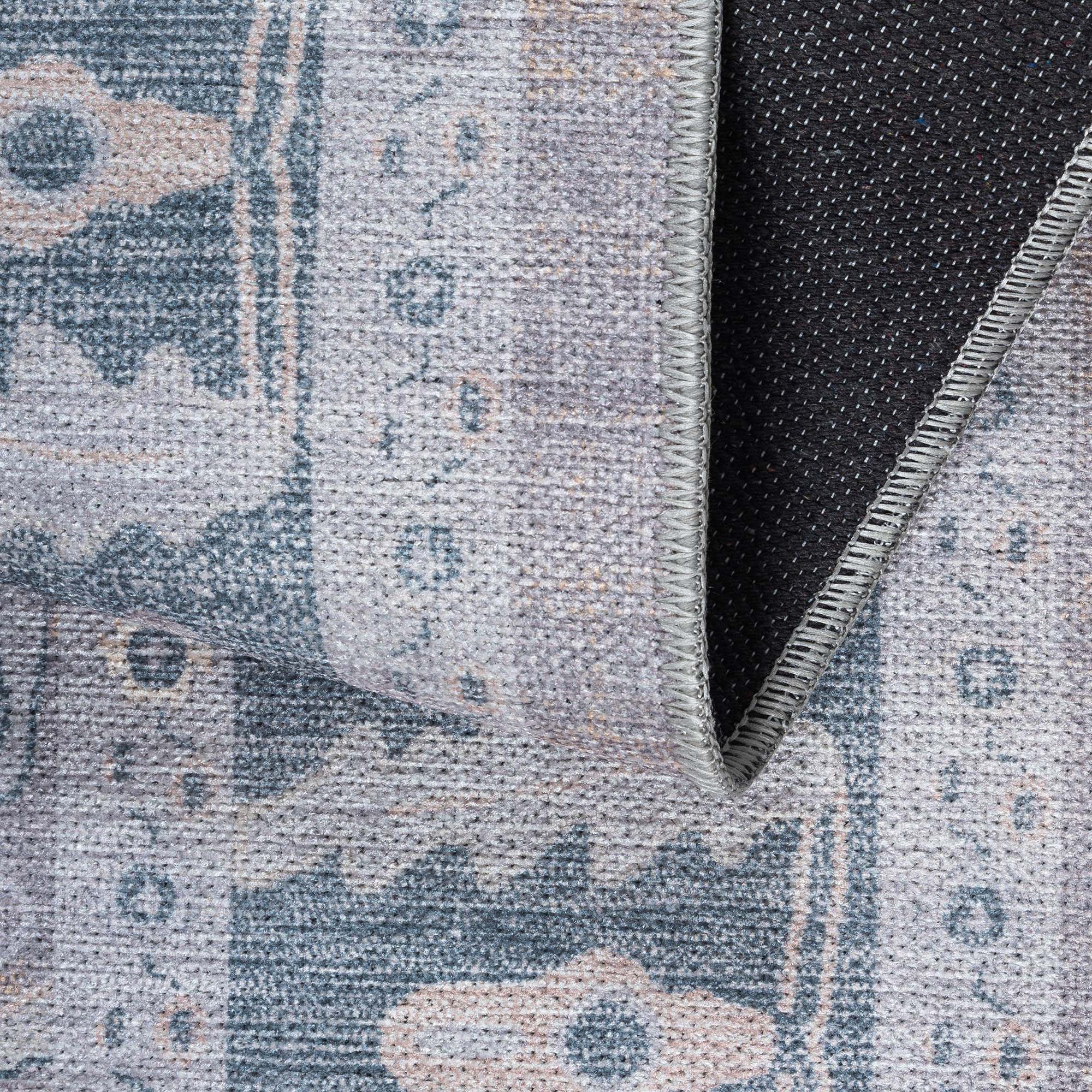 Ruya Gray Blue Modern Oushak Rug