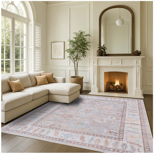 Nadia Muted Brown Pastel Modern Oushak Rug