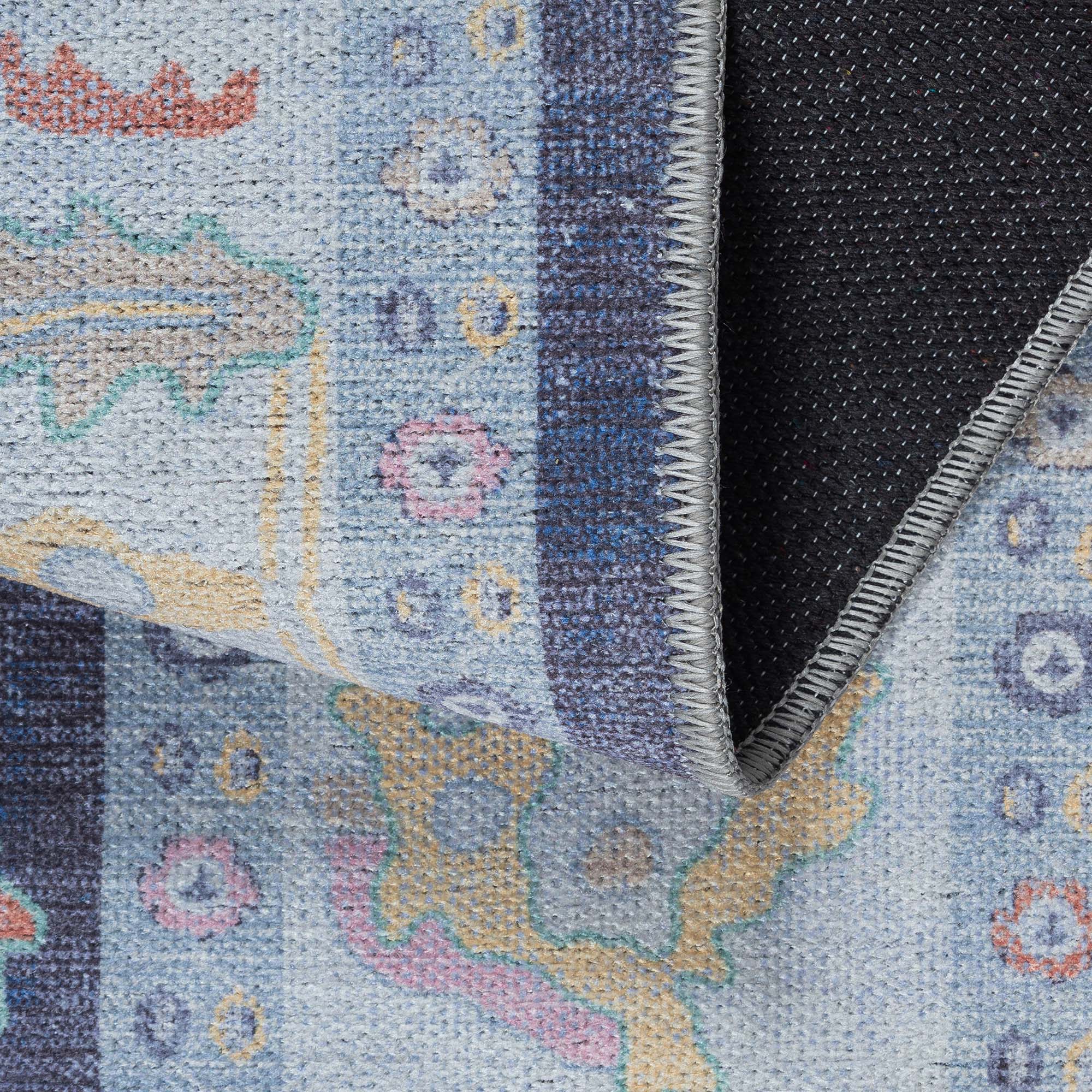 Munira Pastel Navy Blue Modern Oushak Rug