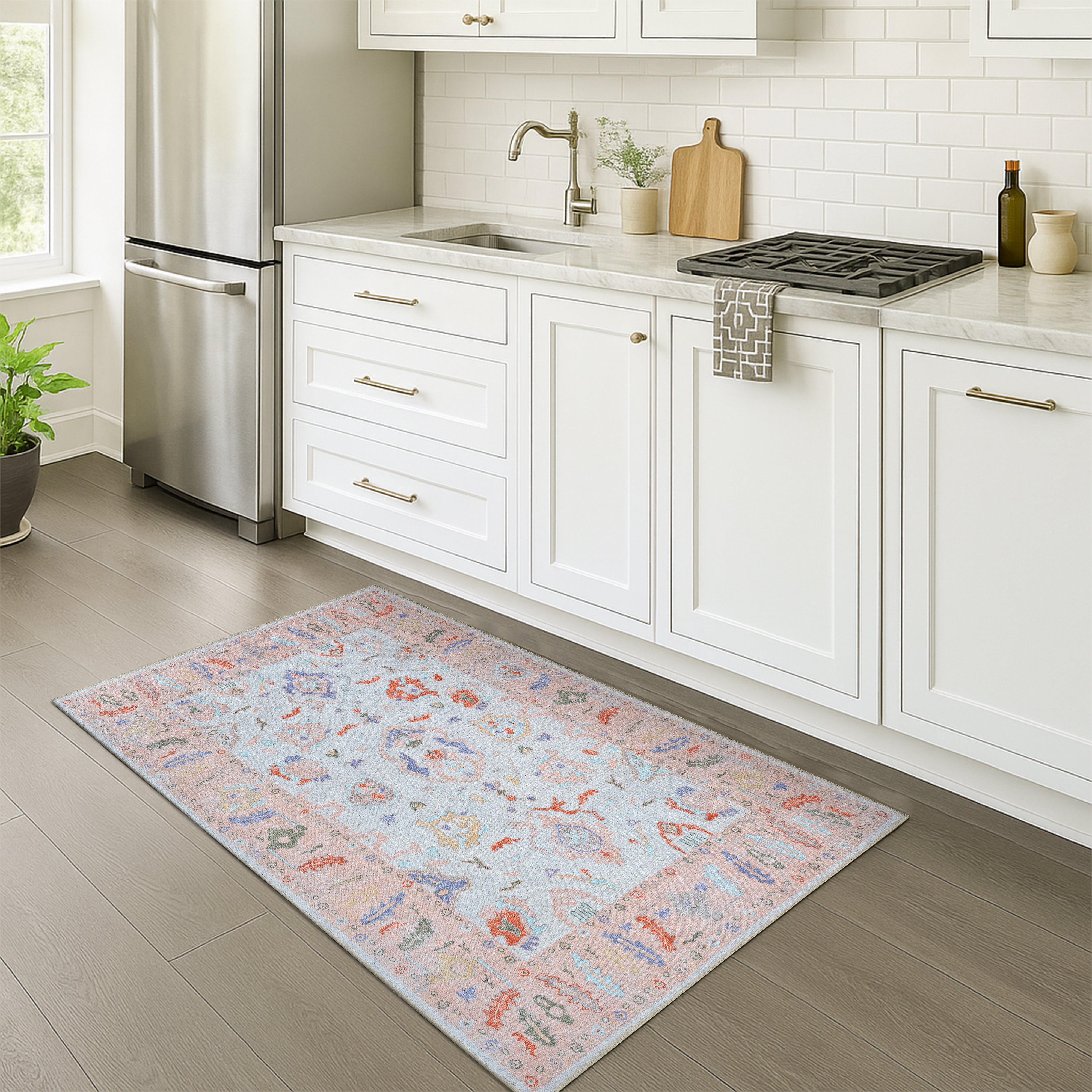 Calina Blush Orange Modern Oushak Rug