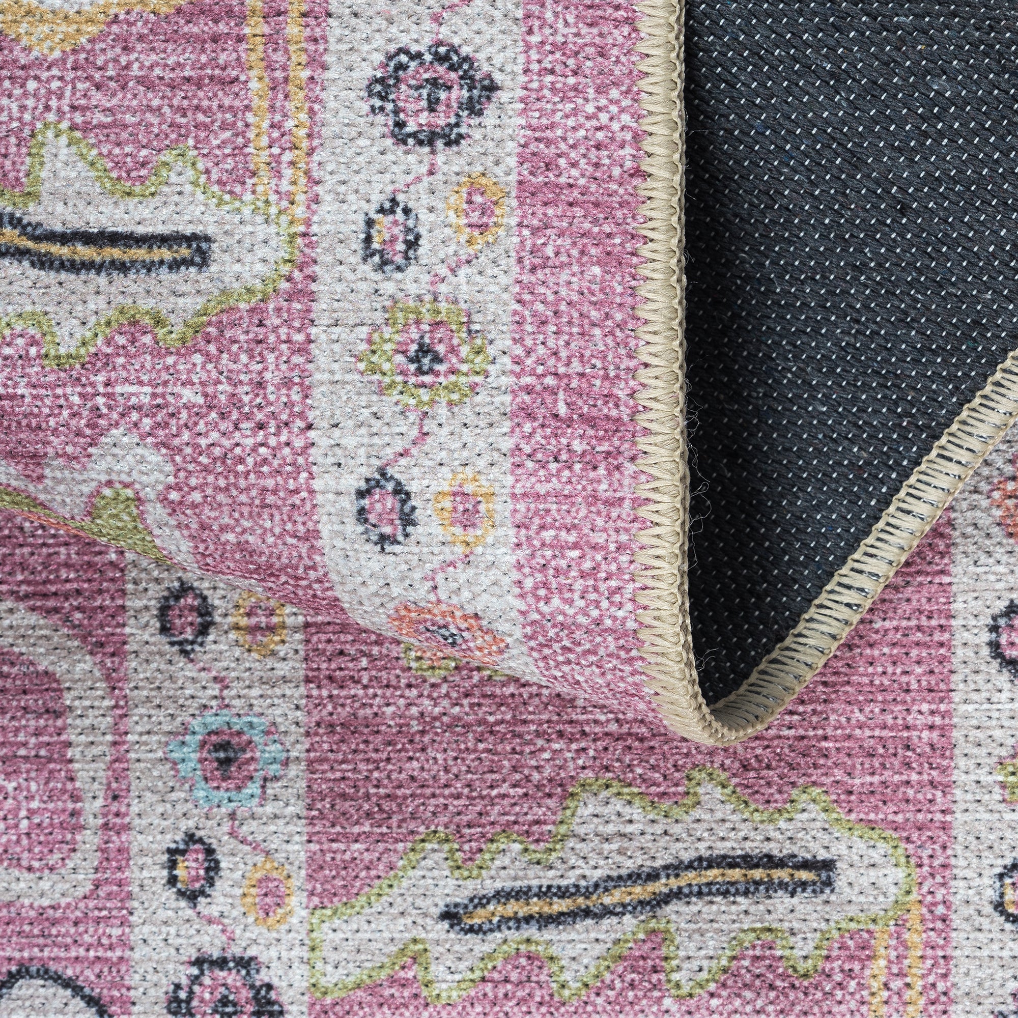 Elira Pink Pink Modern Oushak Rug