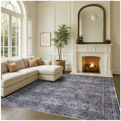 Valerie Distressed Persian Newburg Green & Olive Rug