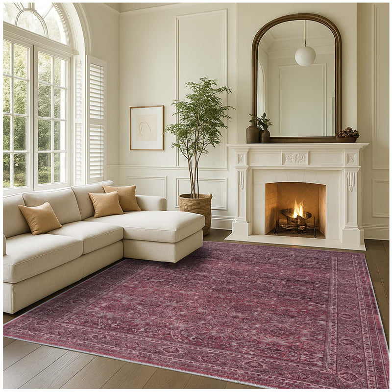 Hermine Red Brown Distressed Persian Vintage Rug