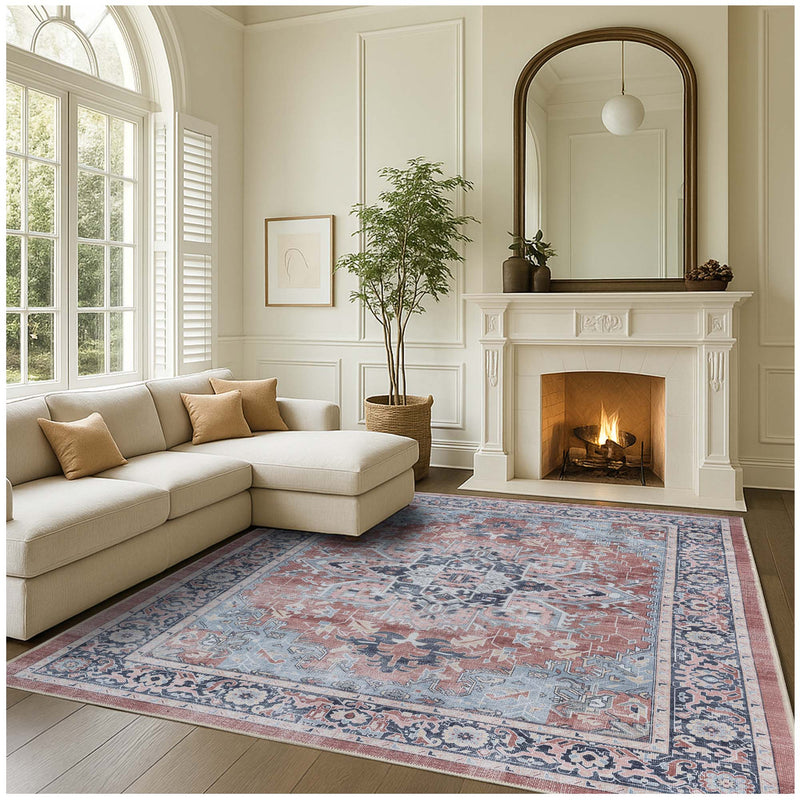 Esme Earth Tone Brown Heriz Persian Rug
