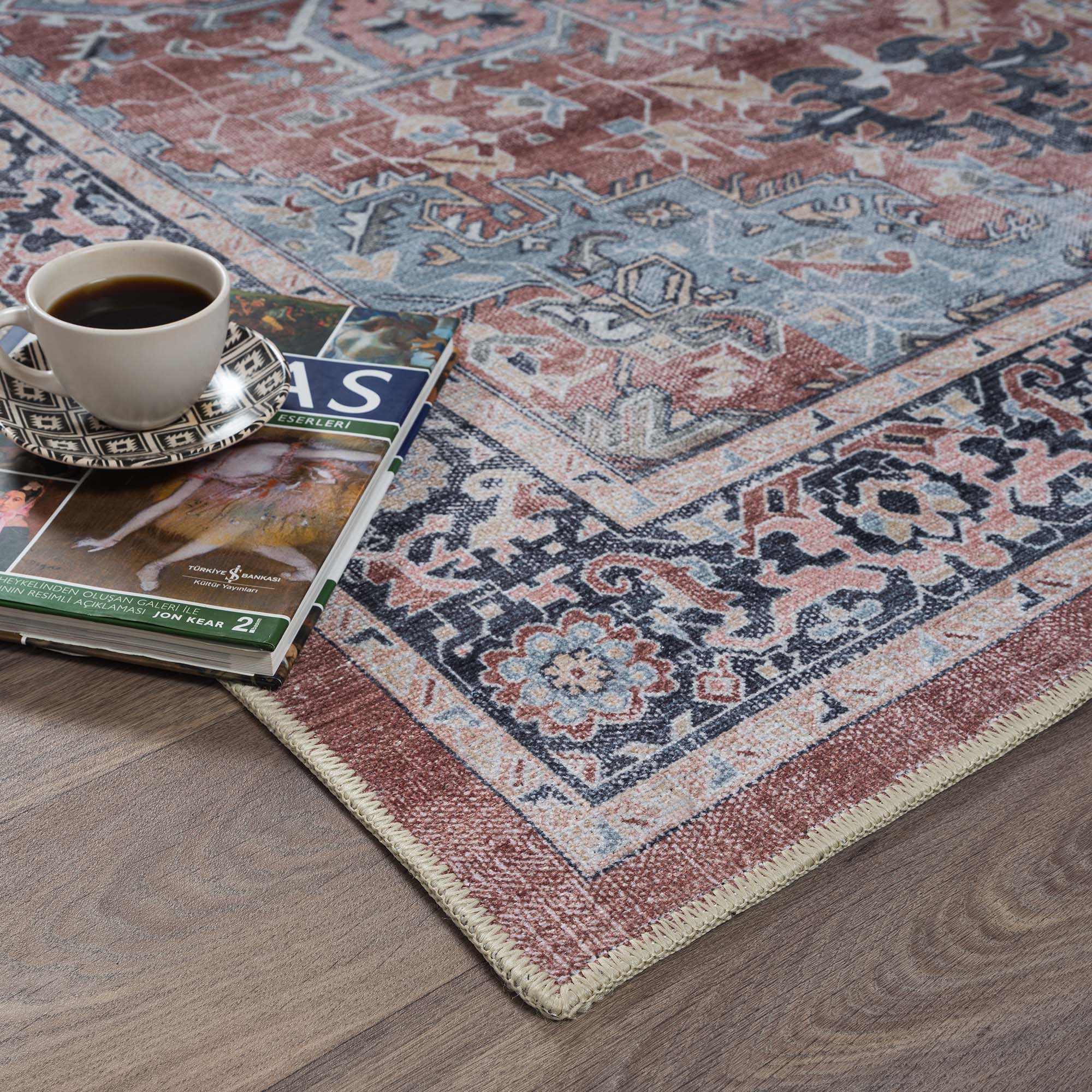 Esme Earth Tone Brown Heriz Persian Rug