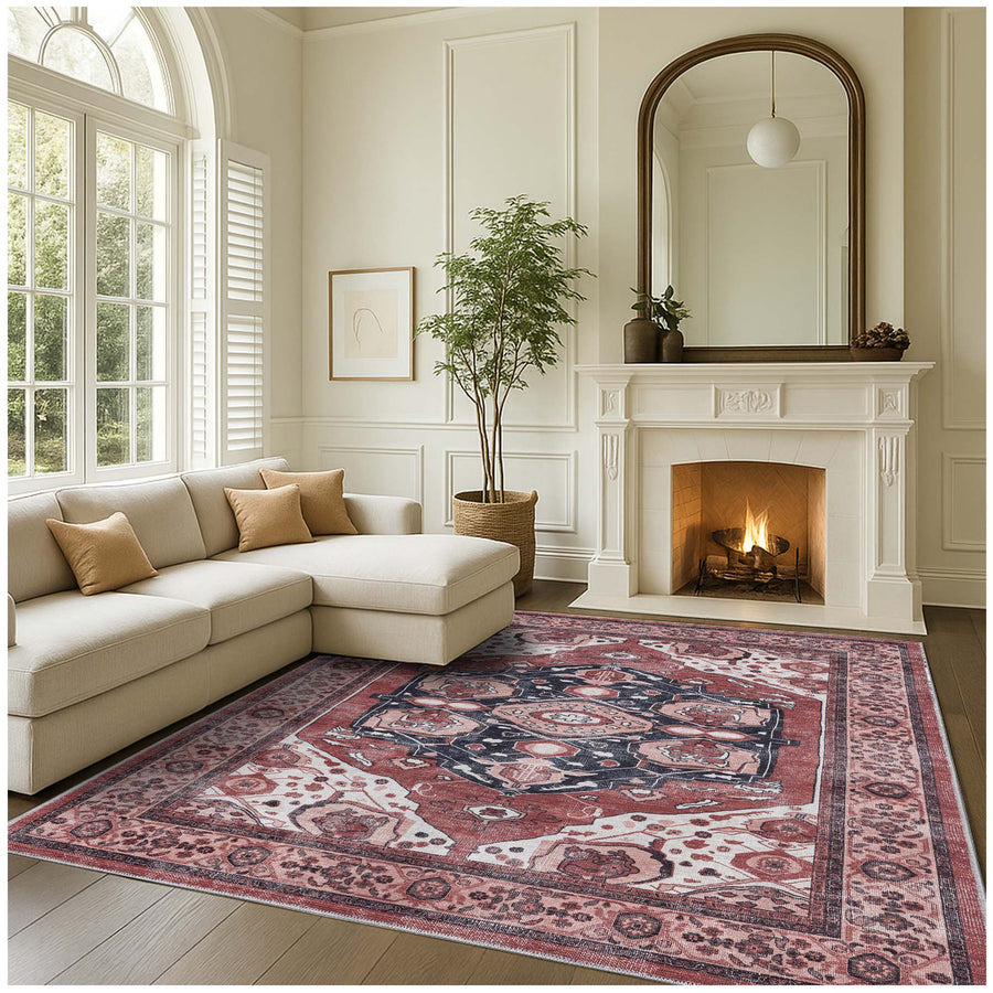 Melanie Orange Brown Persian Vintage Rug