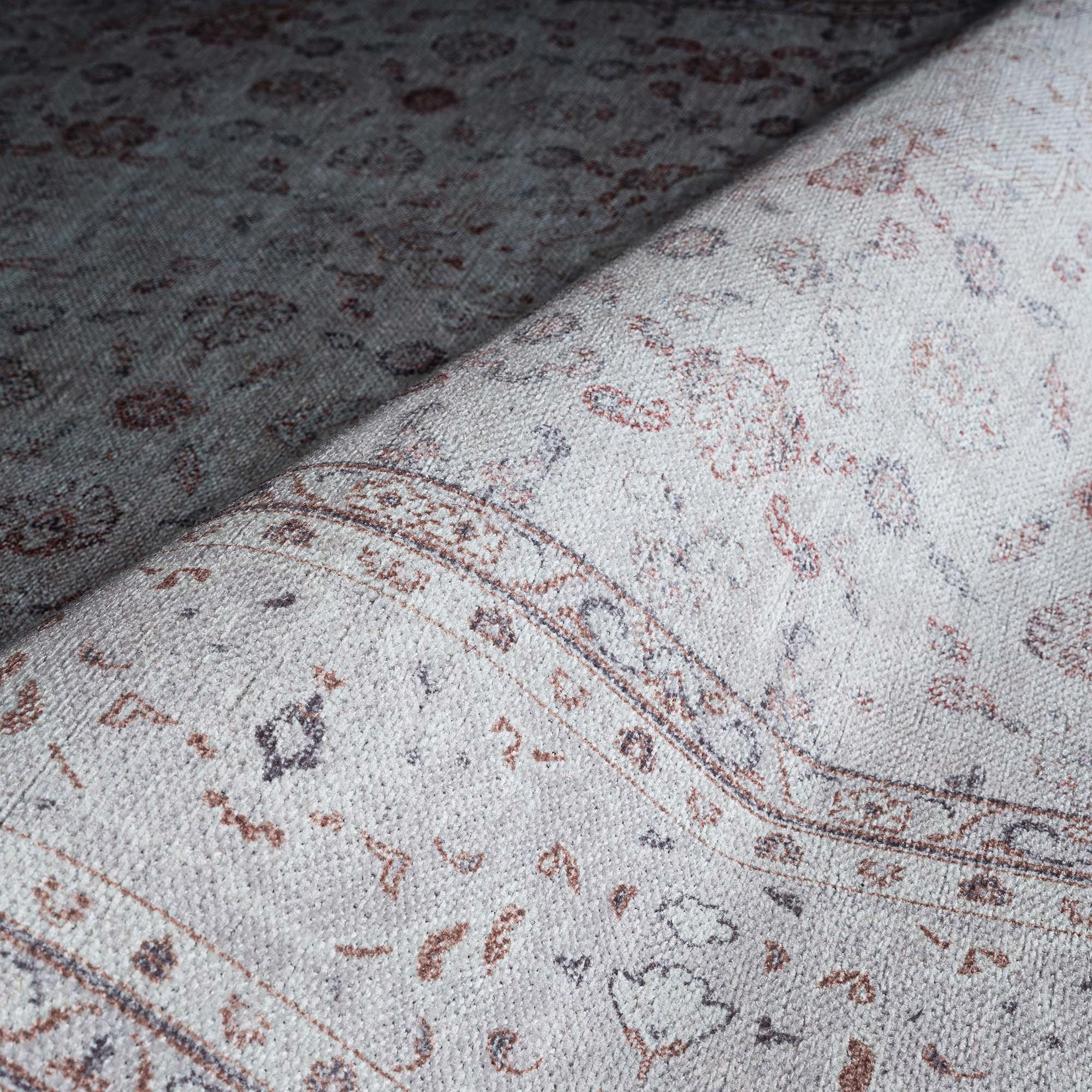 Shula Neutral Muted White & Blush Turkish Rug