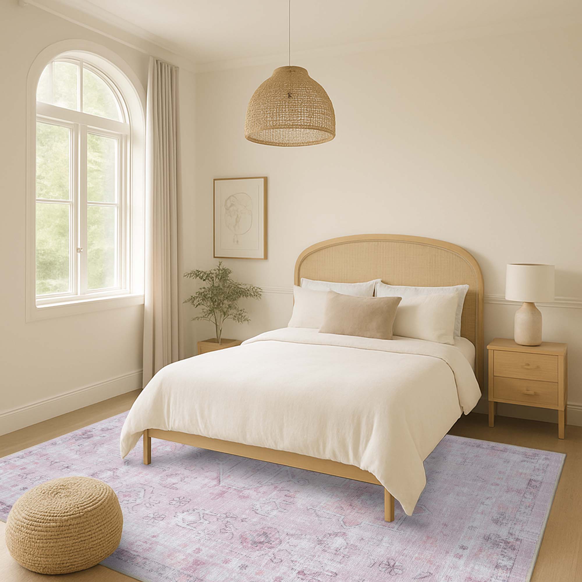 Leonie Pink Pale & Dusty Persian Vintage Rug