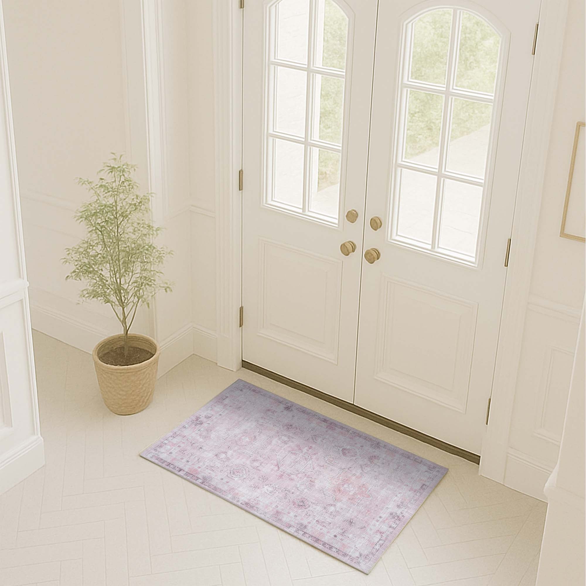 Leonie Pink Pale & Dusty Persian Vintage Rug