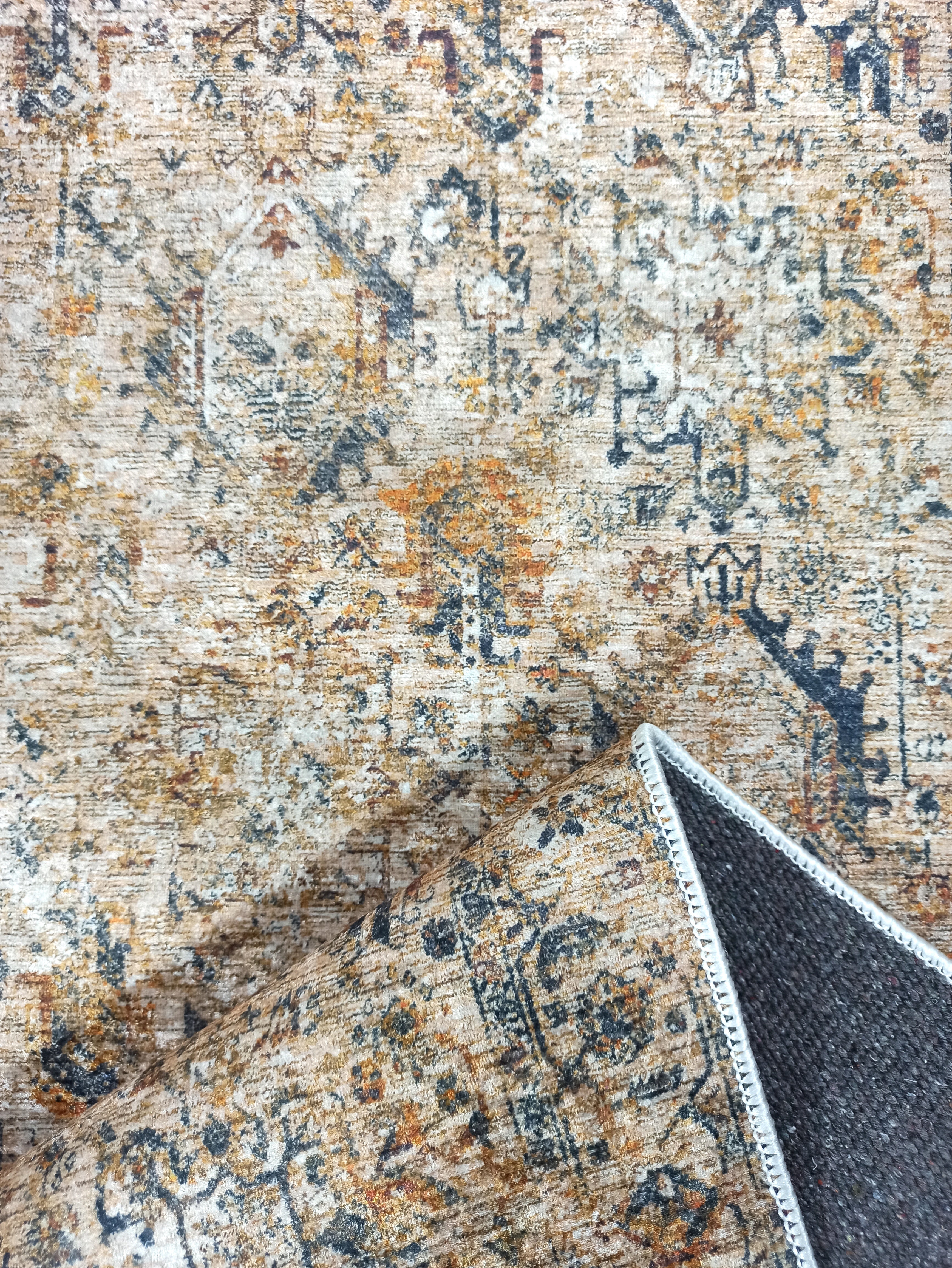 Persian Style Brown Beige Vintage Design Rug