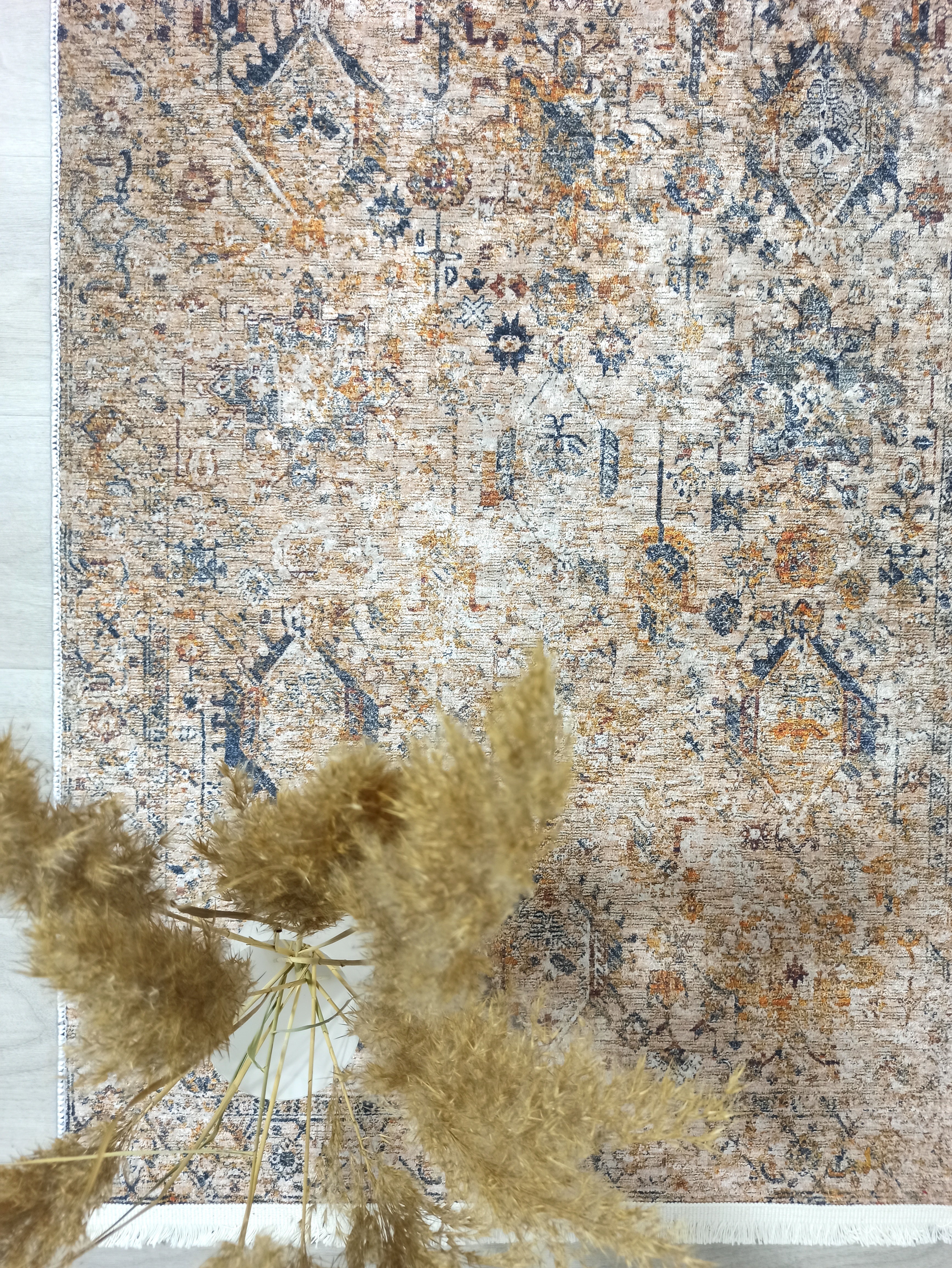 Persian Style Brown Beige Vintage Design Rug