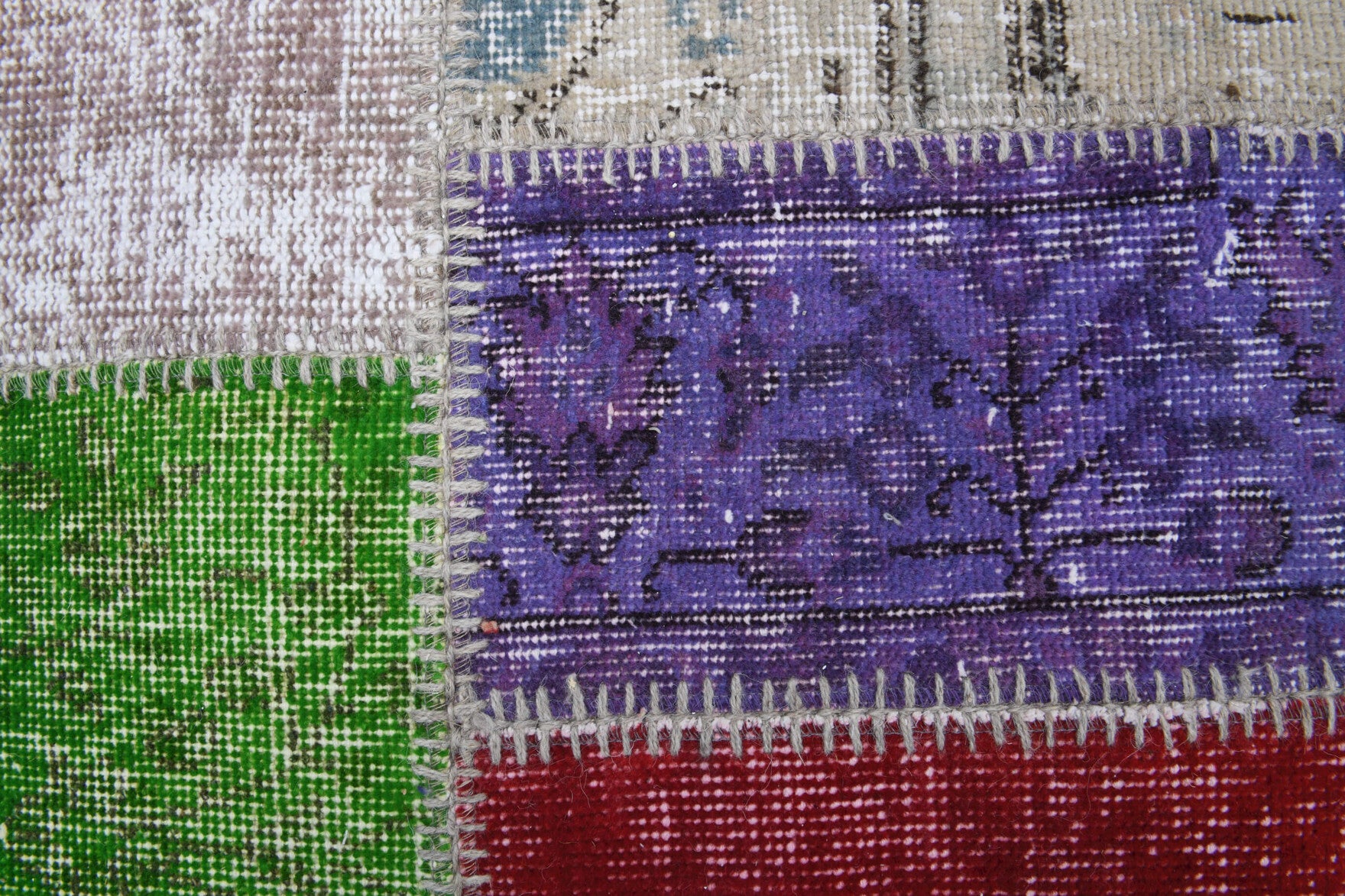 One-of-a-kind 1970s Anatolian vintage patchwork area rug in wool, 9'11" x 12'10"