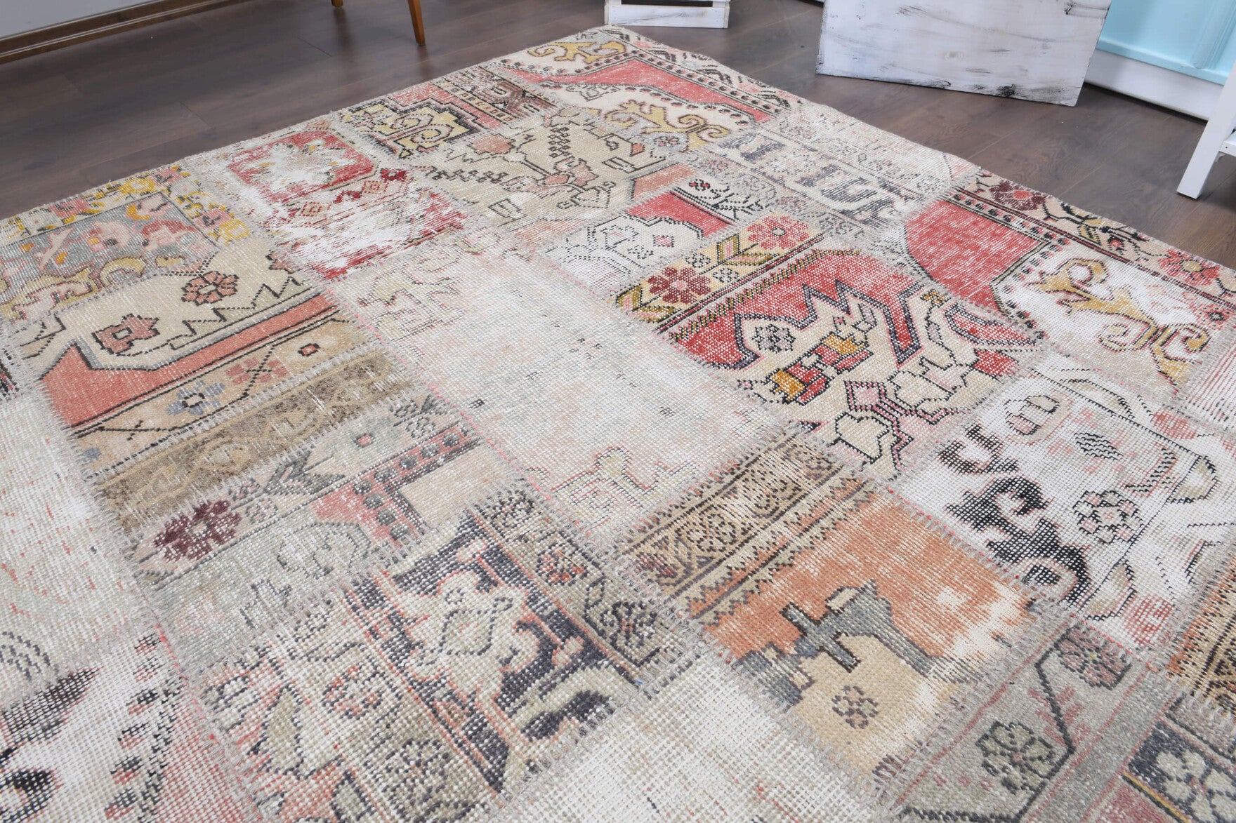 303x402 cm vintage patchwork Anatolian area rug – Amaranthsthene, low pile, wool