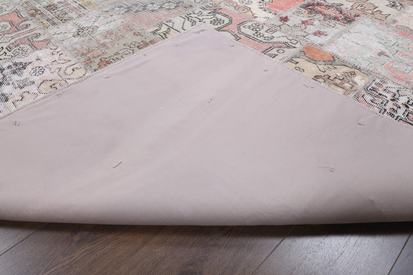 Handmade wool rug from Anatolia, Turkey – Vintage Patchwork Extra Large Area Rug 9'11" x 13'2"