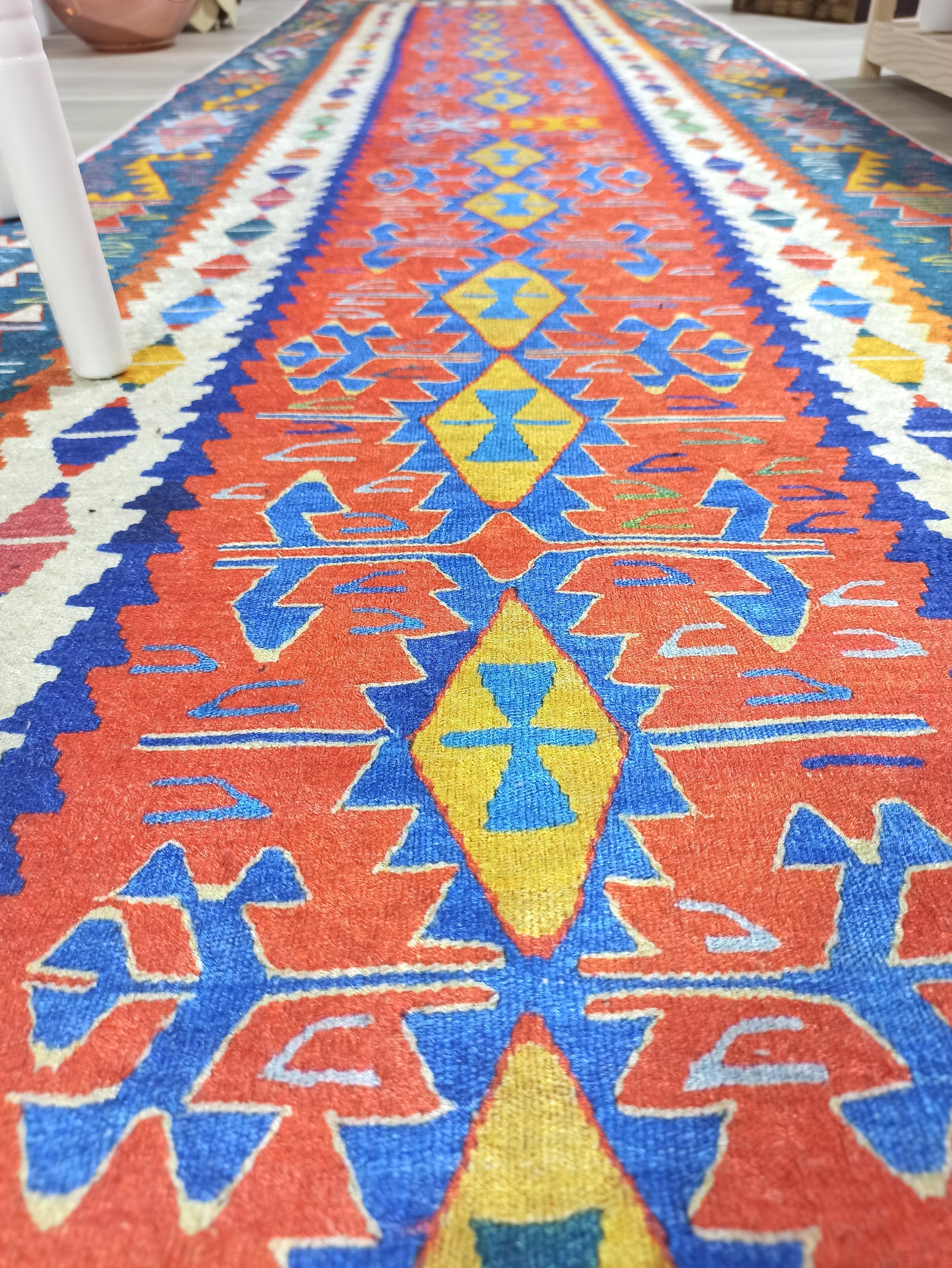 Kilim Style Runner &amp; Rug, Multi Color Rug, Modern Home Décor