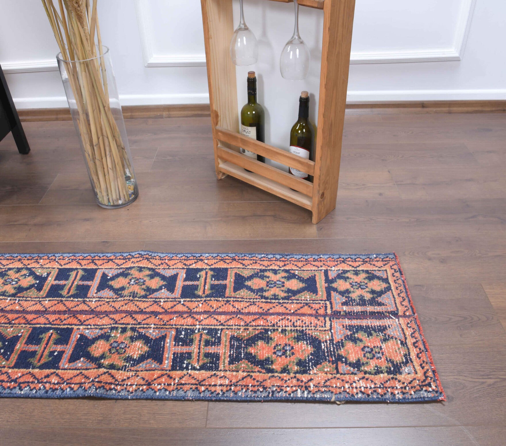 Authentic Anatolian vintage patchwork runner rug (1970s) with oriental design – one-of-a-kind at Fame Rugs