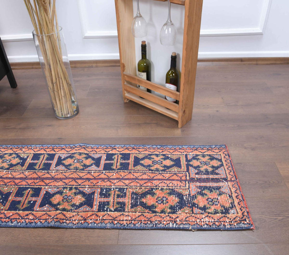 Authentic Anatolian vintage patchwork runner rug (1970s) with oriental design – one-of-a-kind at Fame Rugs