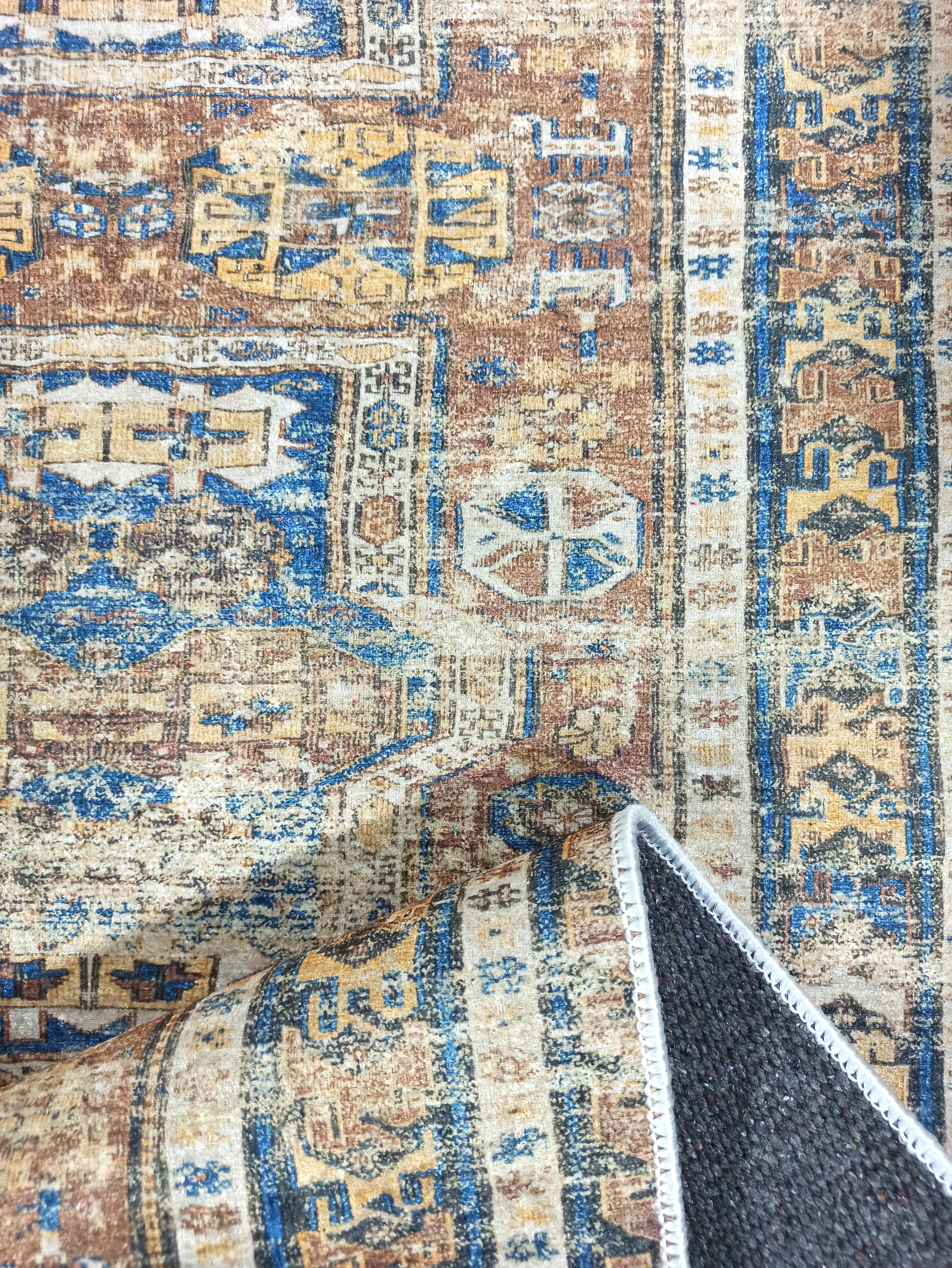 Persian Style Brown Beige Vintage Design Rug