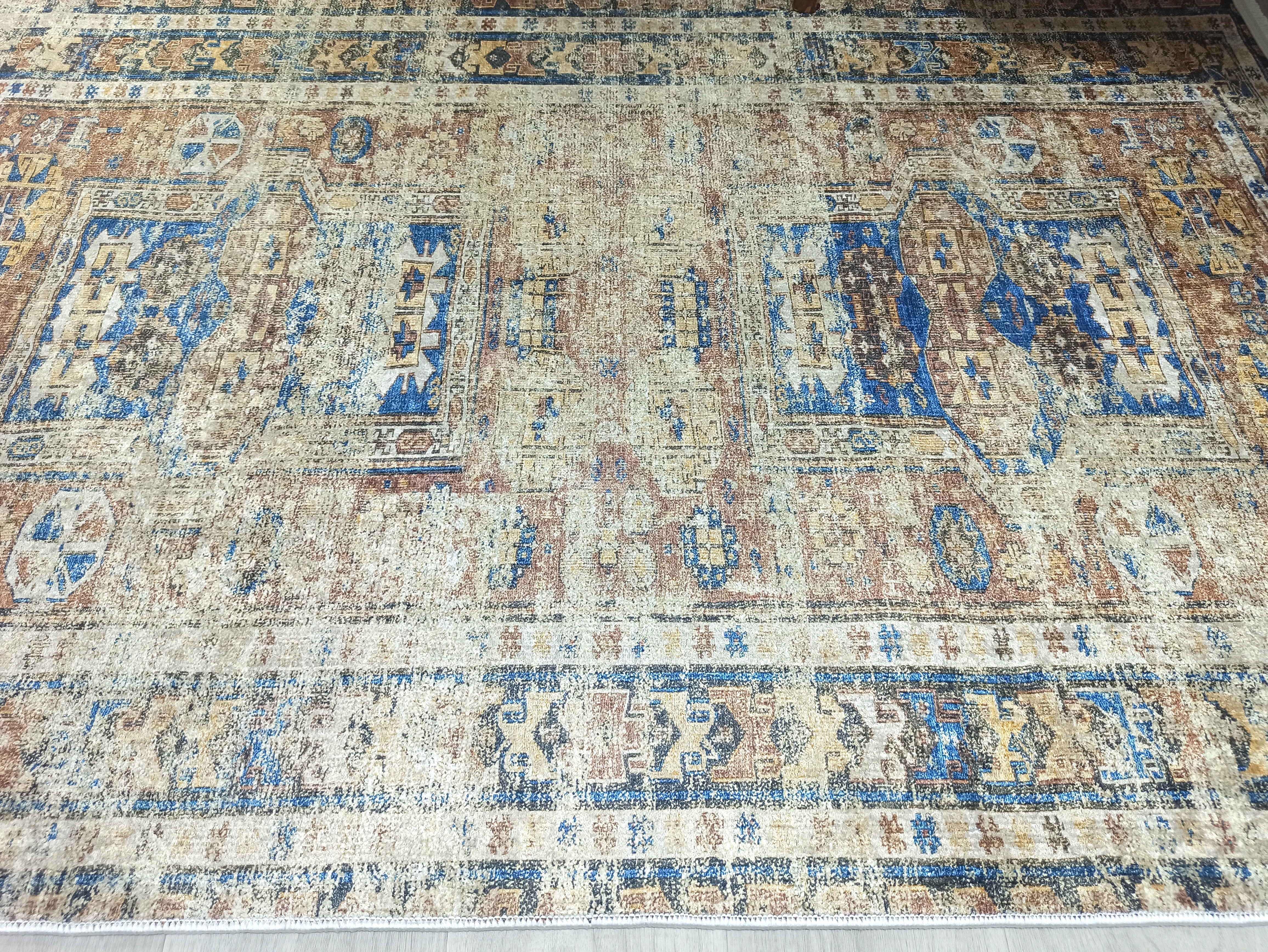 Persian Style Brown Beige Vintage Design Rug