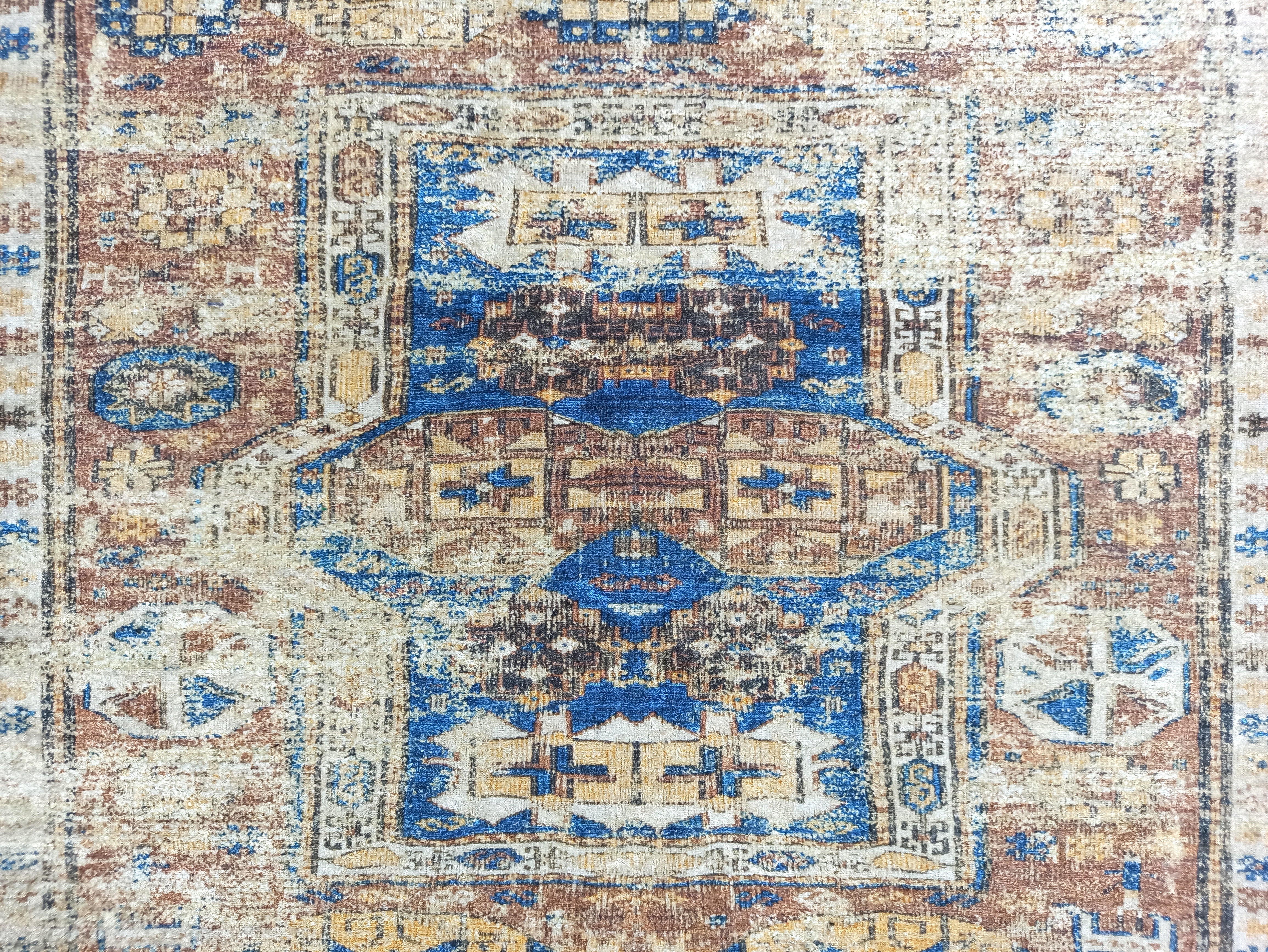 Persian Style Brown Beige Vintage Design Rug