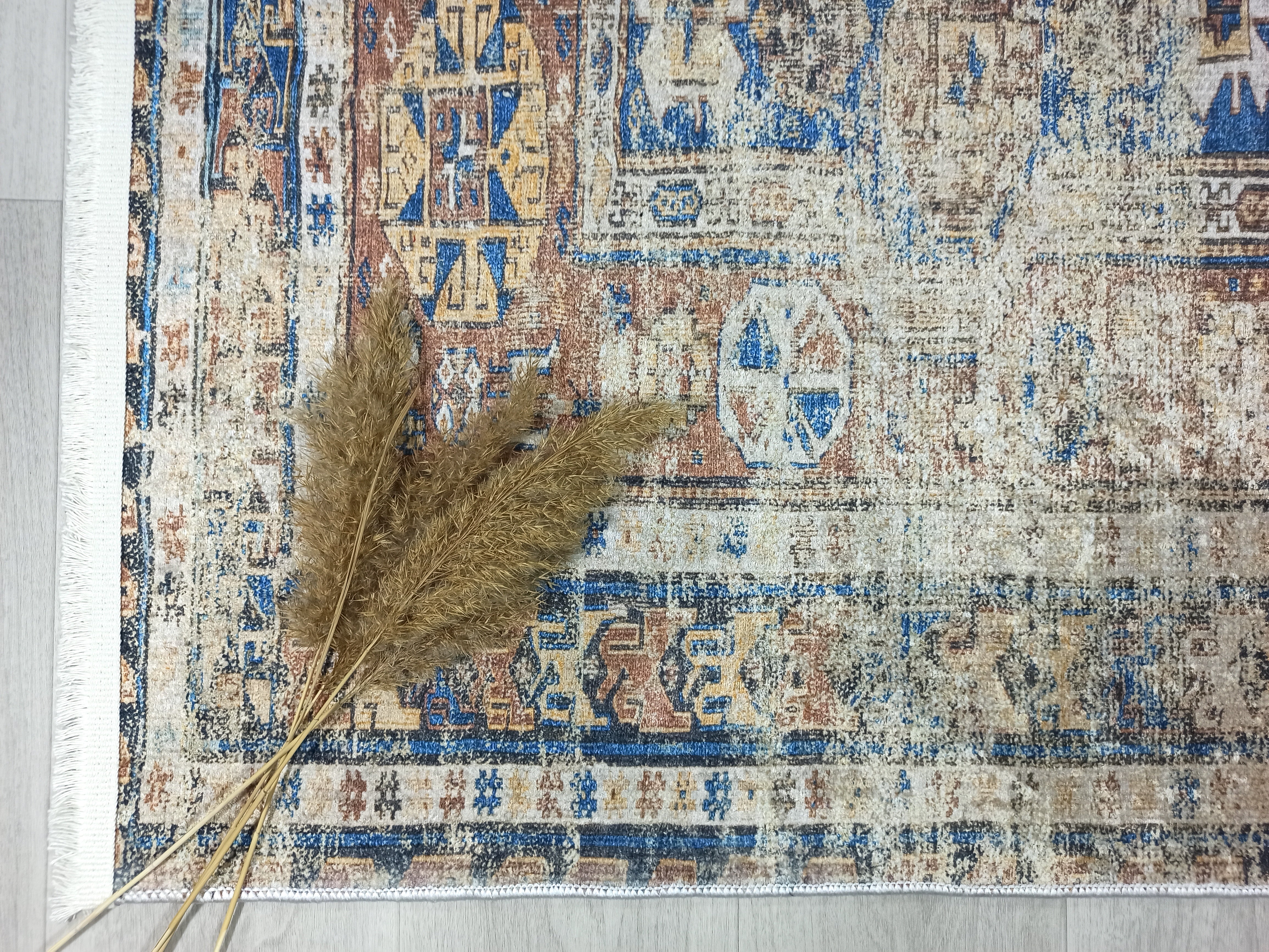 Persian Style Brown Beige Vintage Design Rug