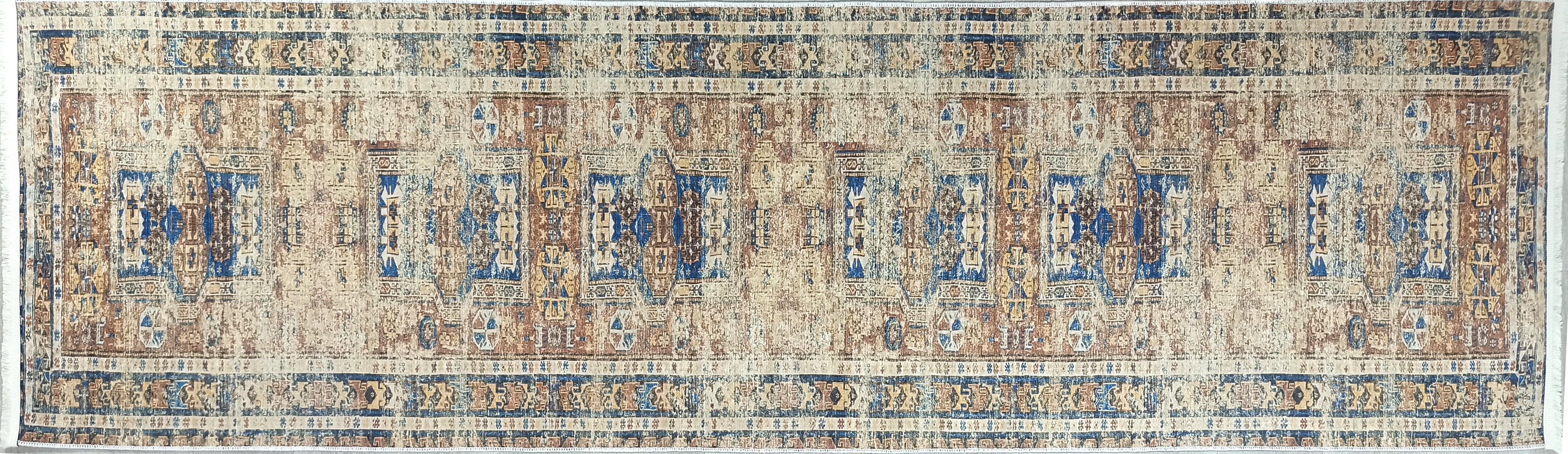 Persian Style Brown Beige Vintage Design Rug