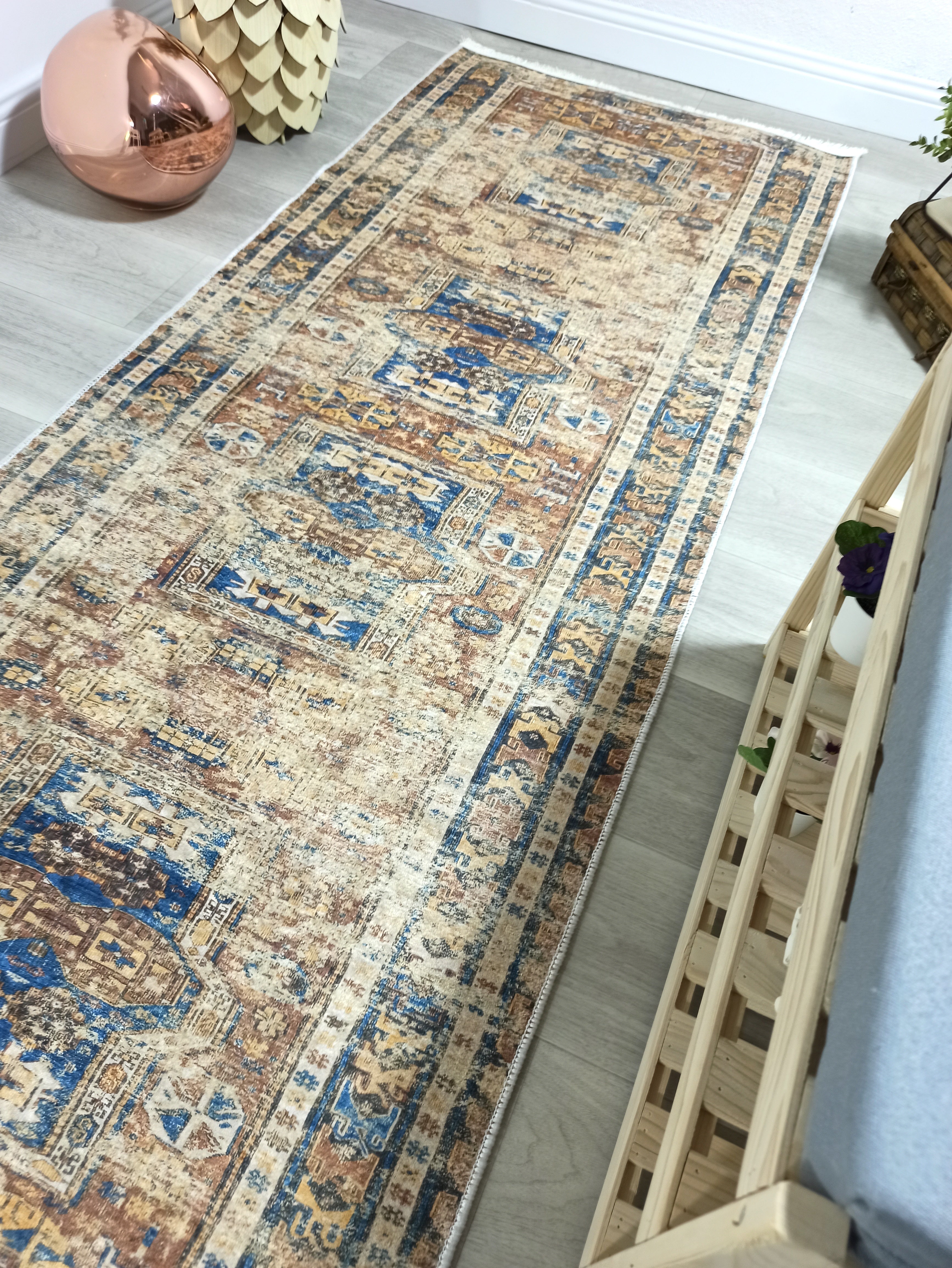 Persian Style Brown Beige Vintage Design Rug