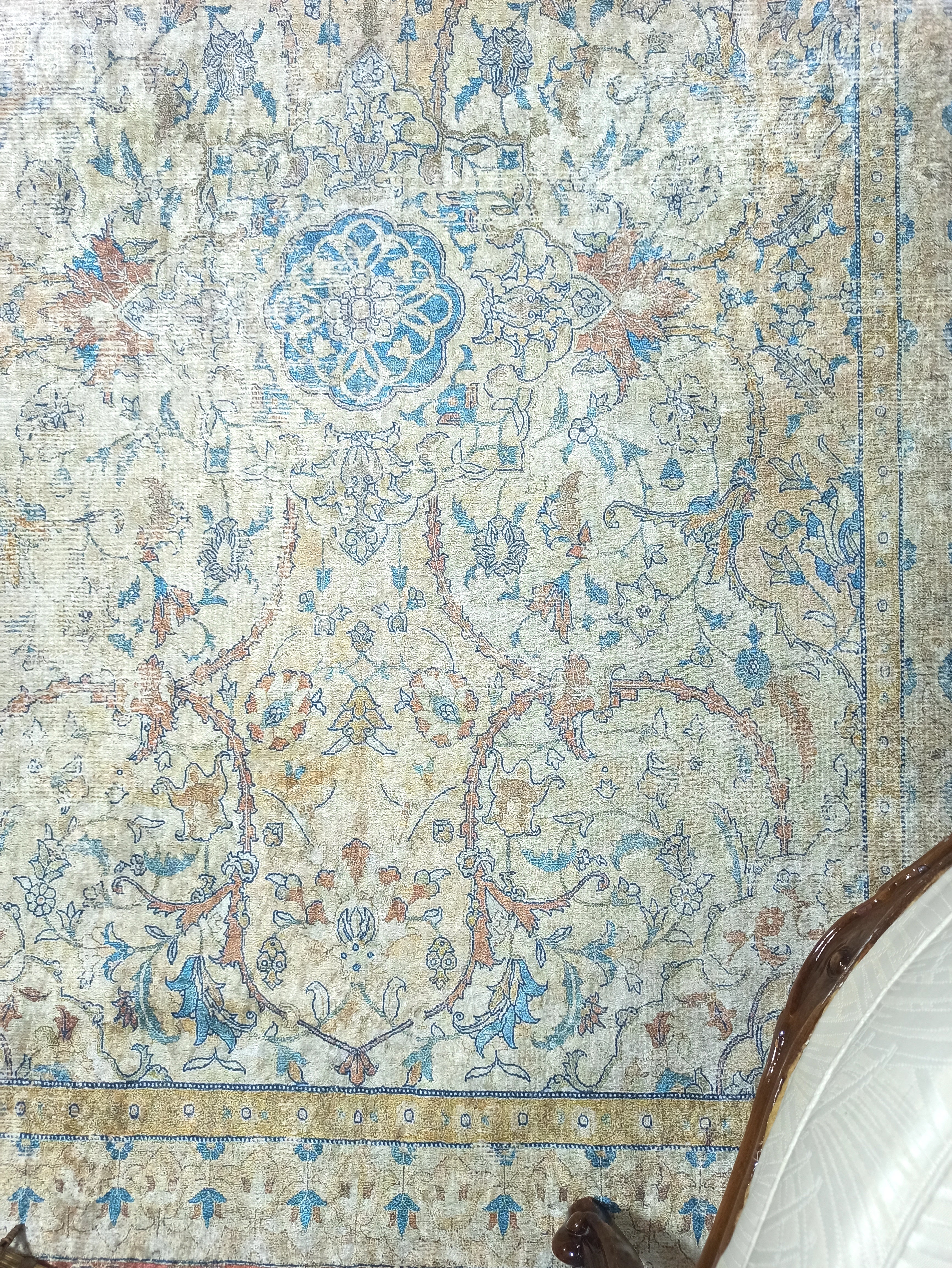 Persian Style Beige Blue Vintage Design Rug