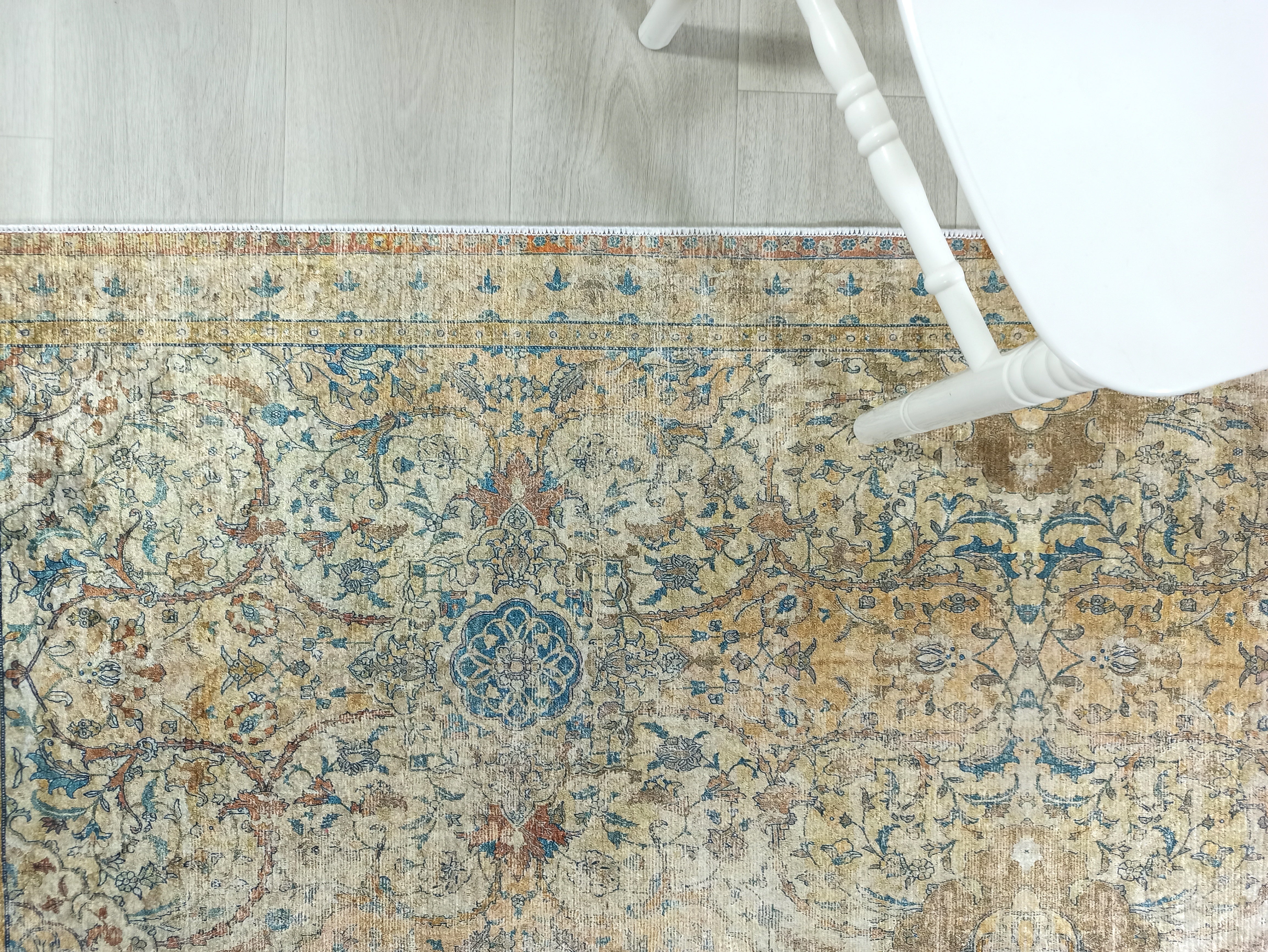 Persian Style Beige Blue Vintage Design Rug