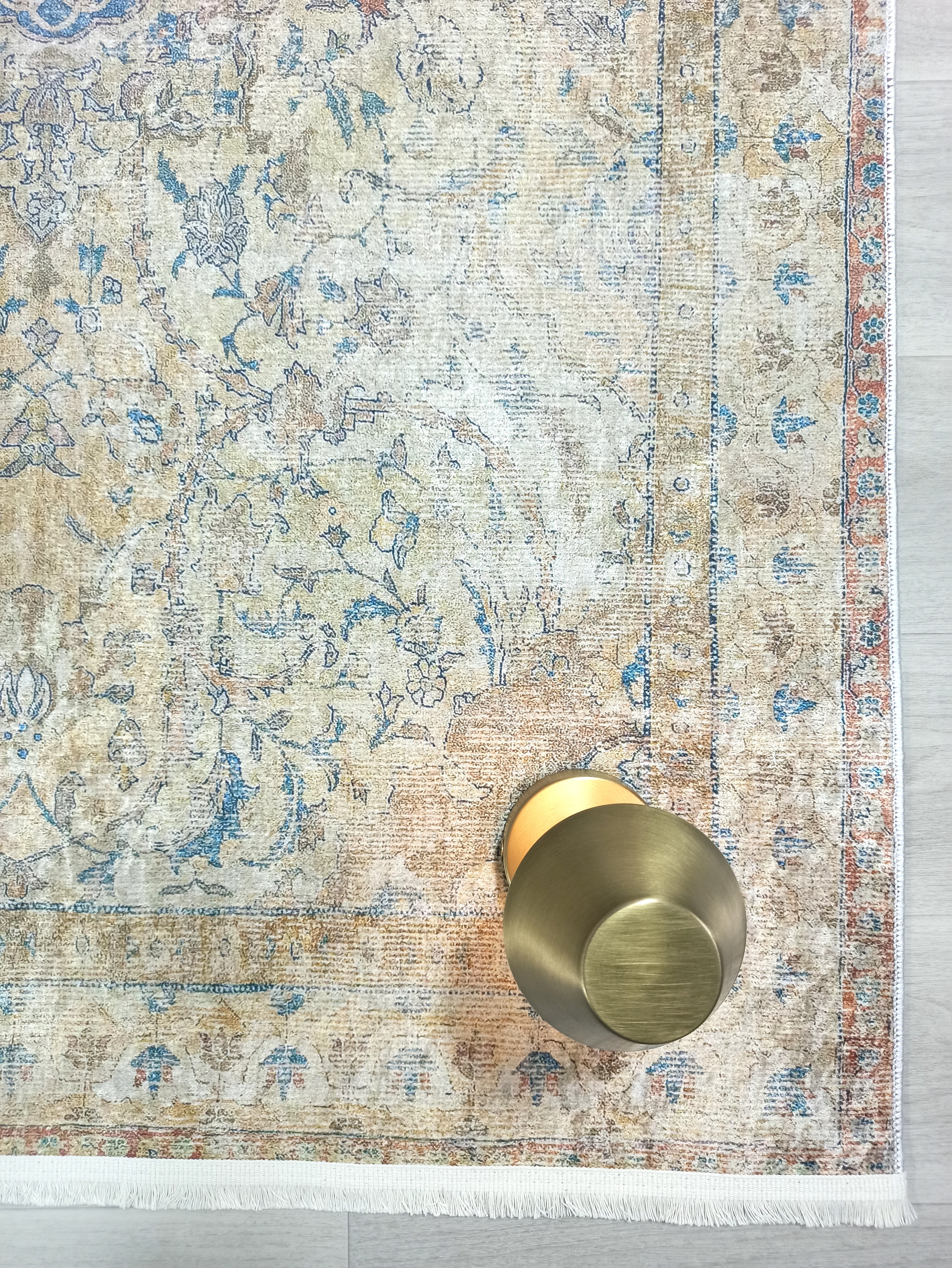 Persian Style Beige Blue Vintage Design Rug