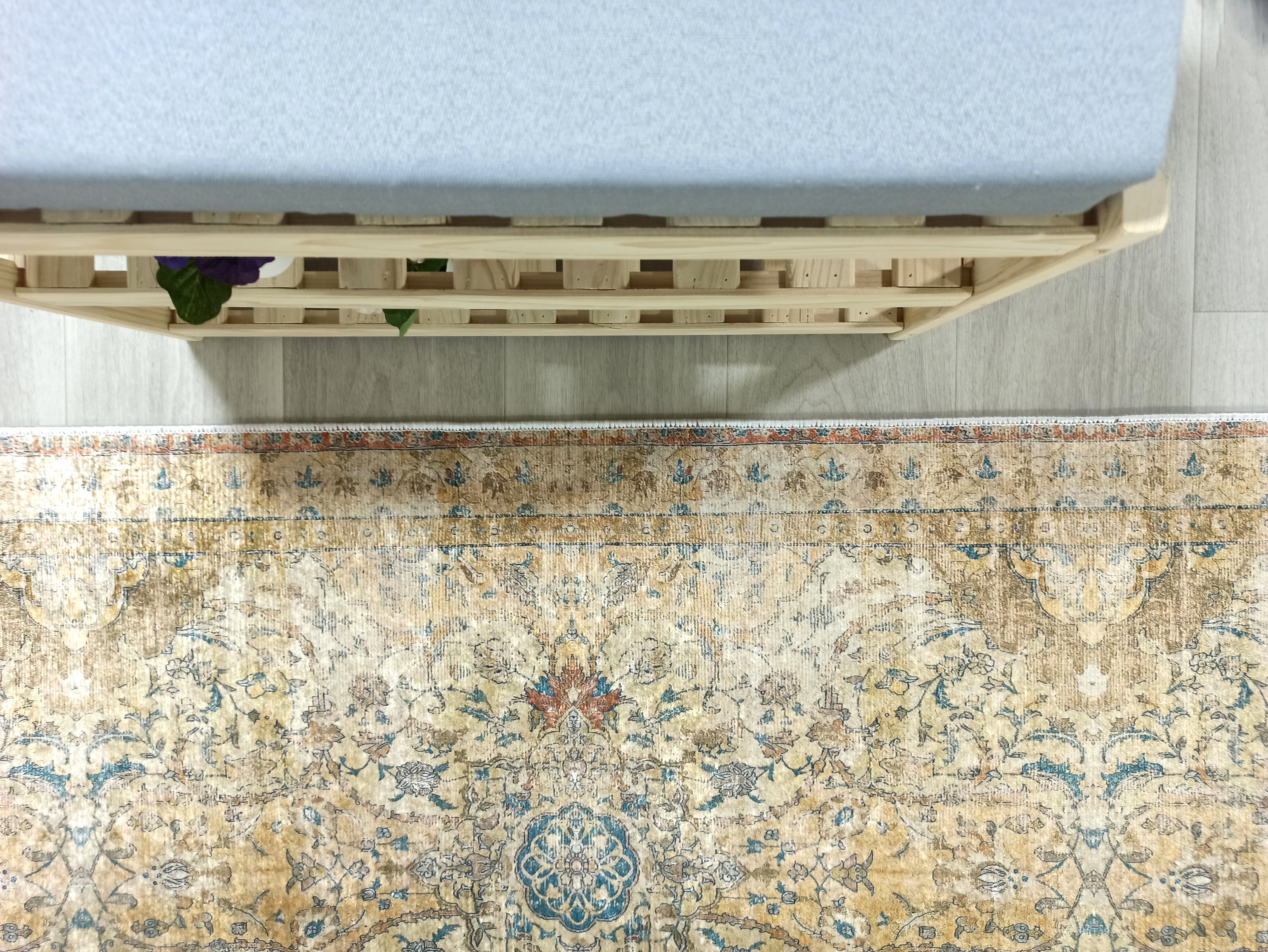 Persian Style Beige Blue Vintage Design Rug