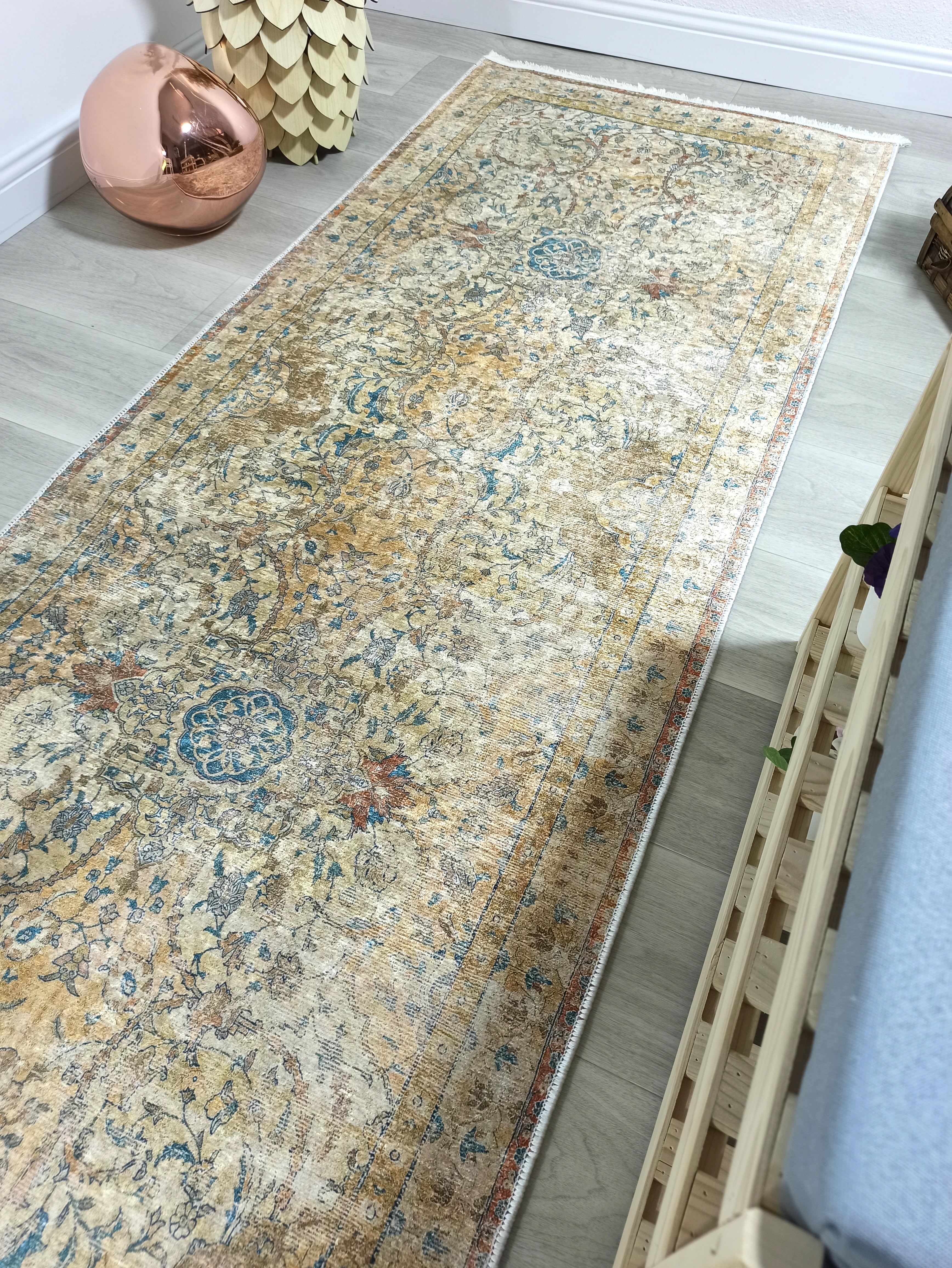 Persian Style Beige Blue Vintage Design Rug