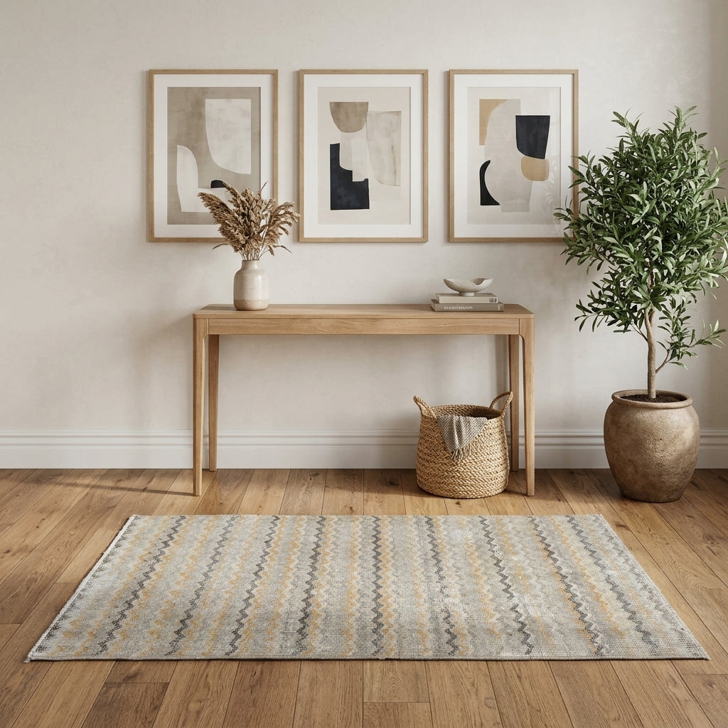 Zig-zag pattern on the Pasithea Amari antique washed vintage area rug – handmade in Anatolia, Turkey
