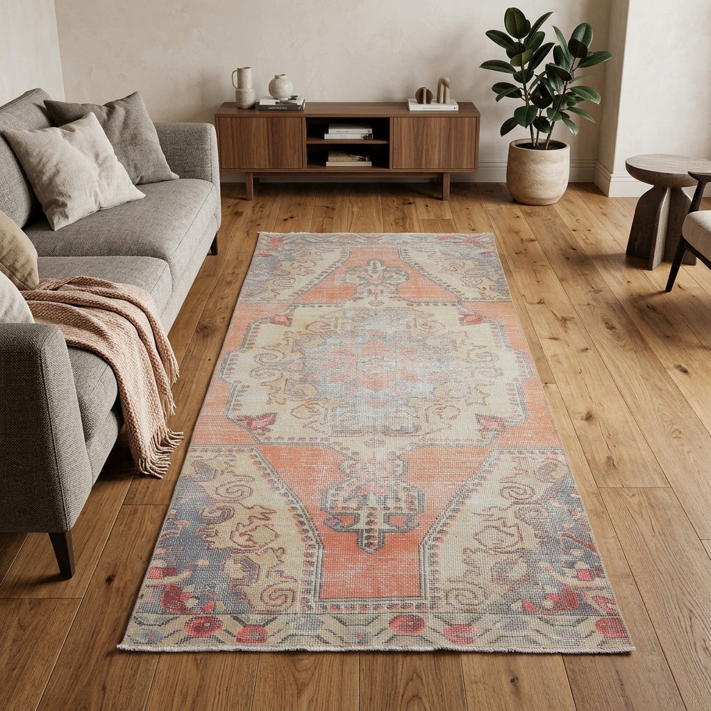 Pattern on the Sabahnaz vintage area rug – handmade in Turkey