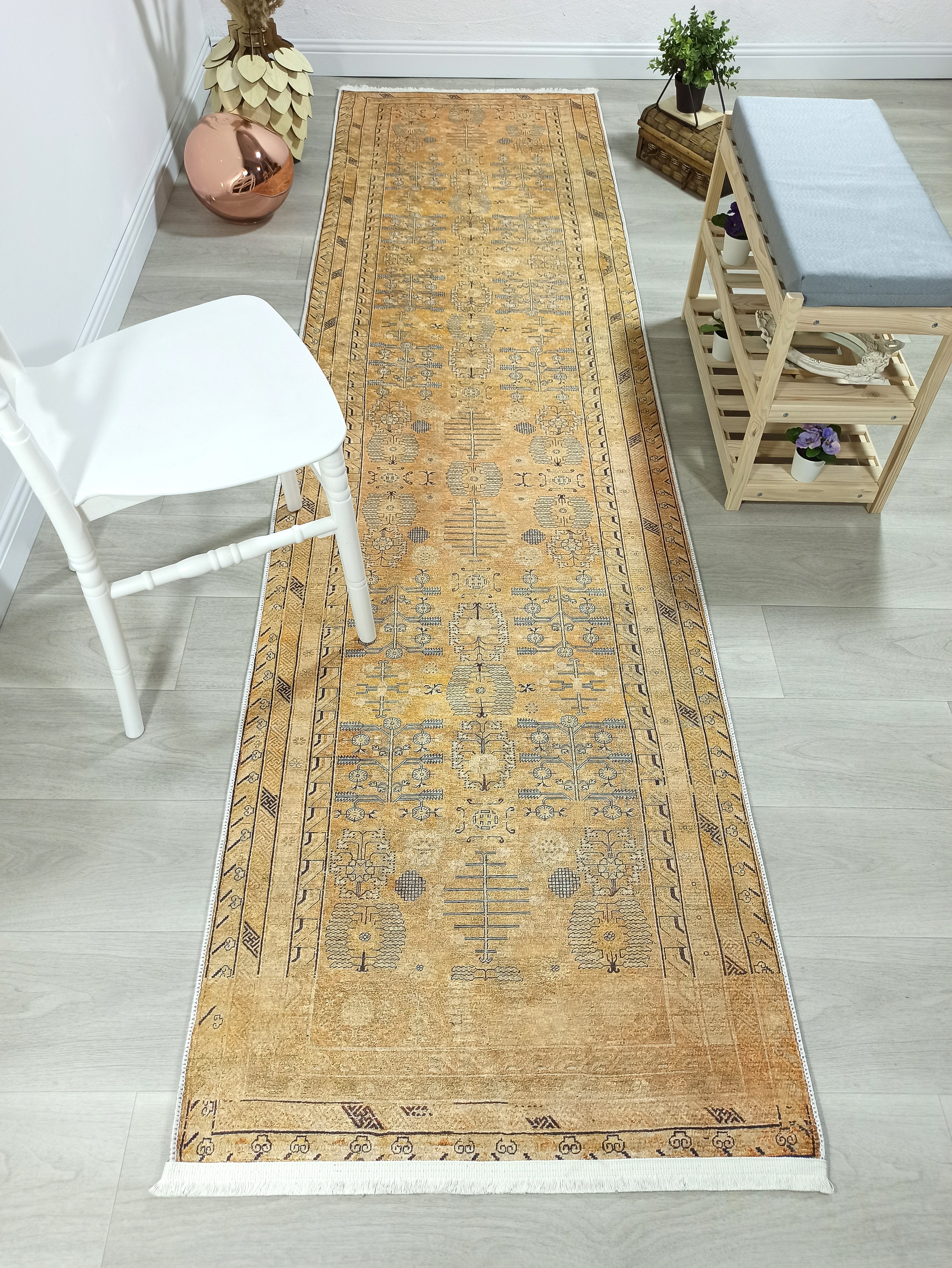 Persian Style Beige Yellow Vintage Design Rug