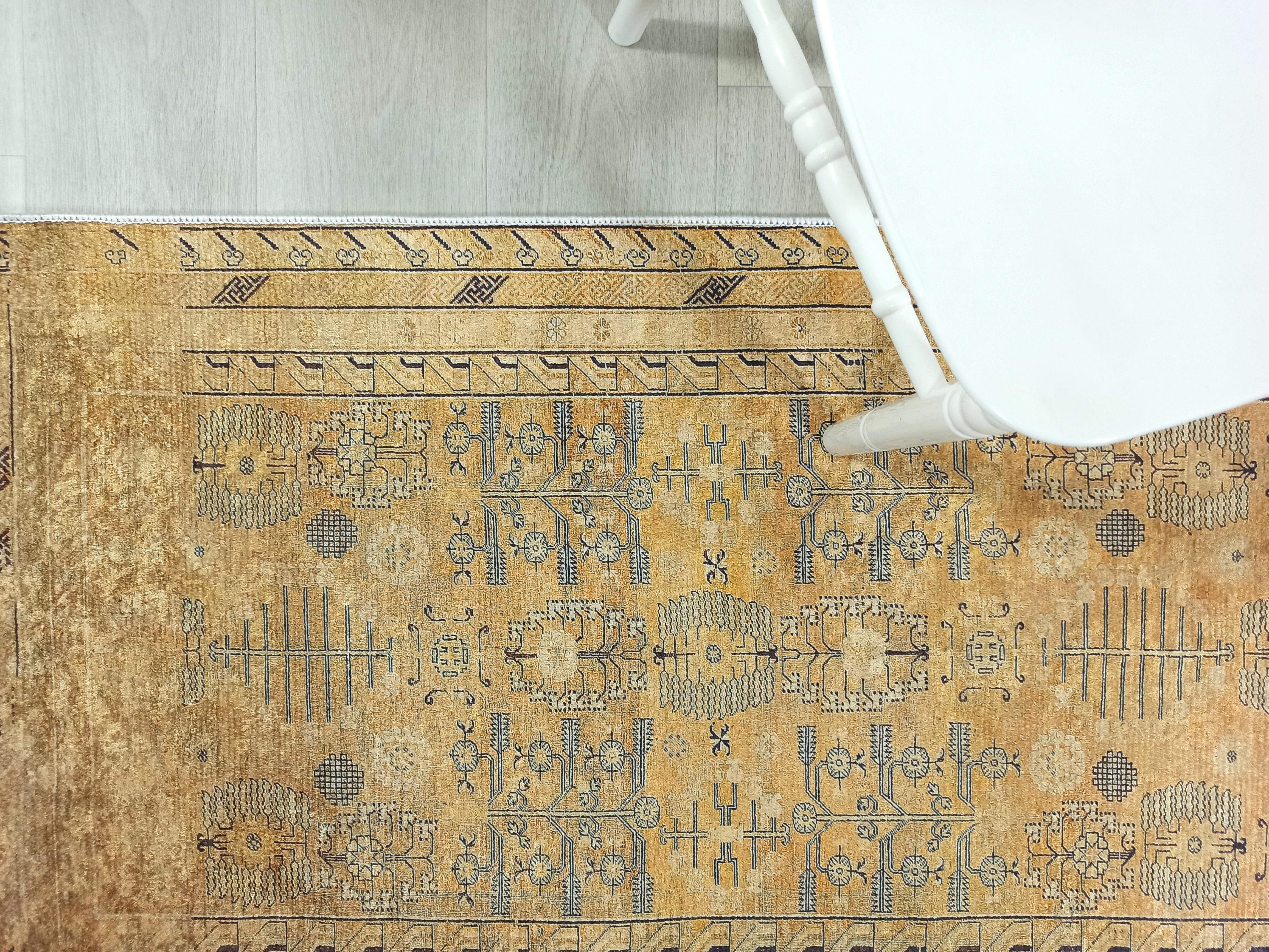 Persian Style Beige Yellow Vintage Design Rug