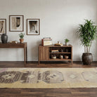 Geometric pattern on the Ferahsad Crystal vintage runner rug – handmade in Anatolia, Turkey